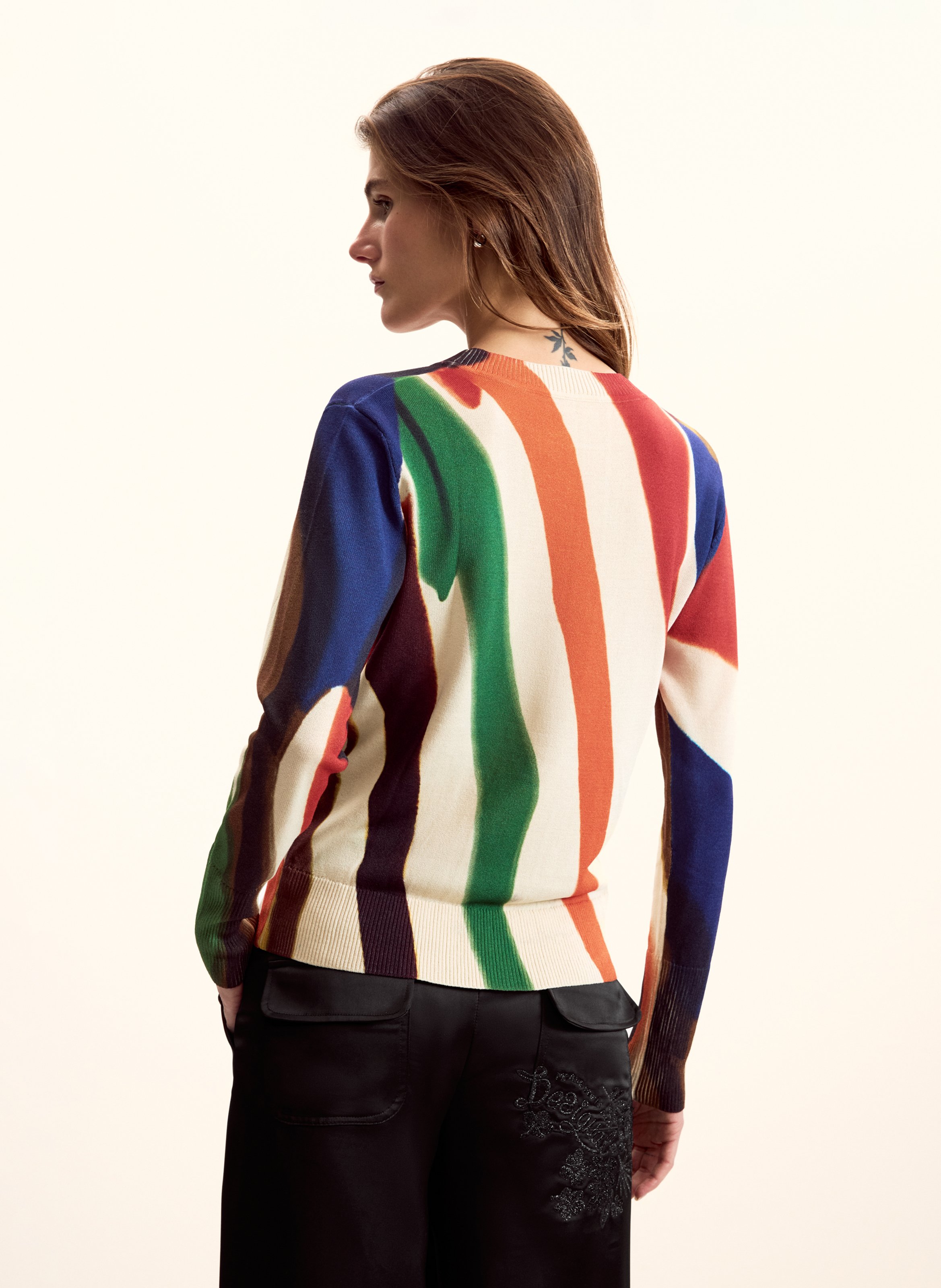 Round-neck printed sweater DESIGUAL Multicolored