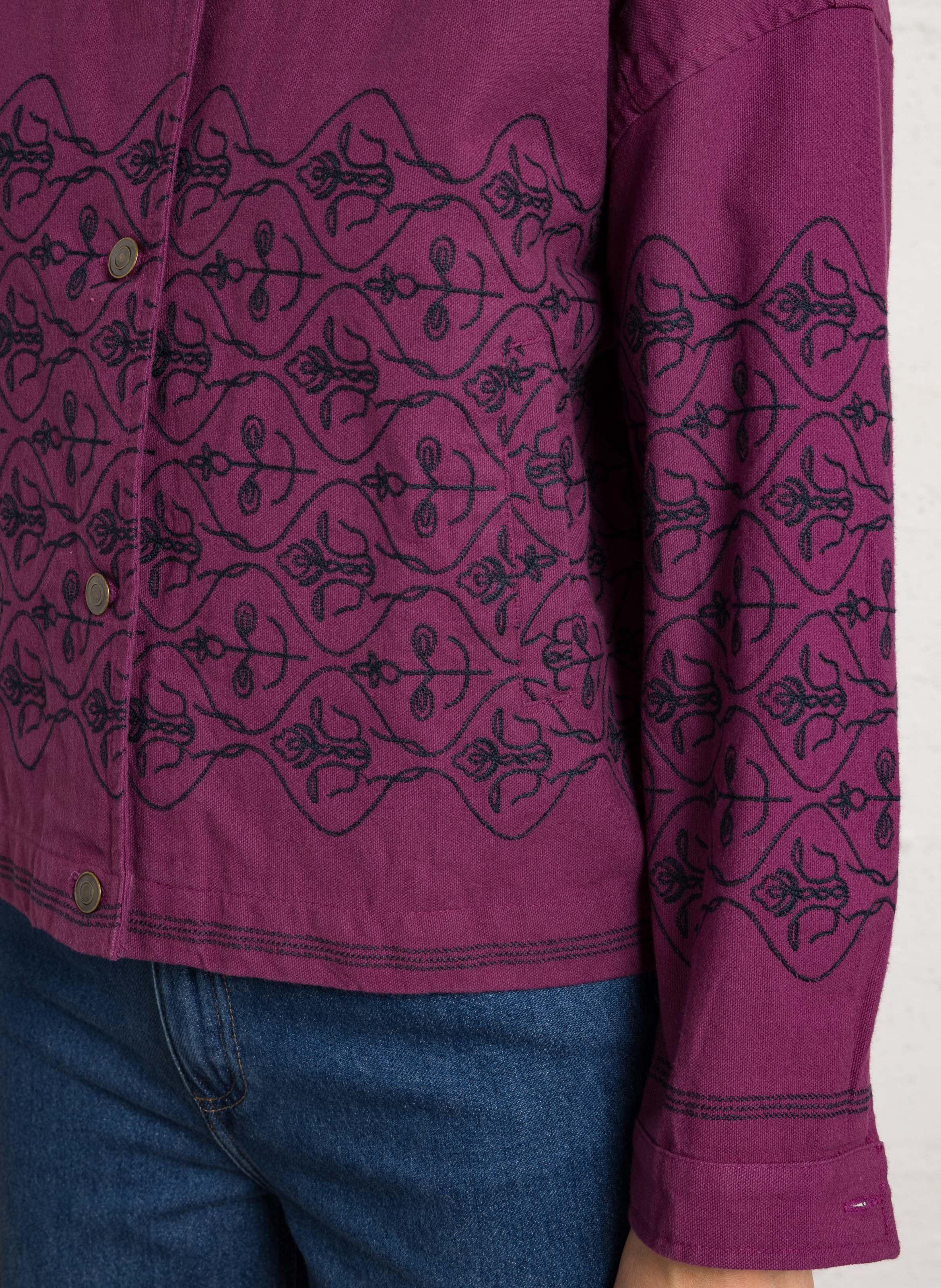 Veste courte ample à broderies MAISON 123 Violet