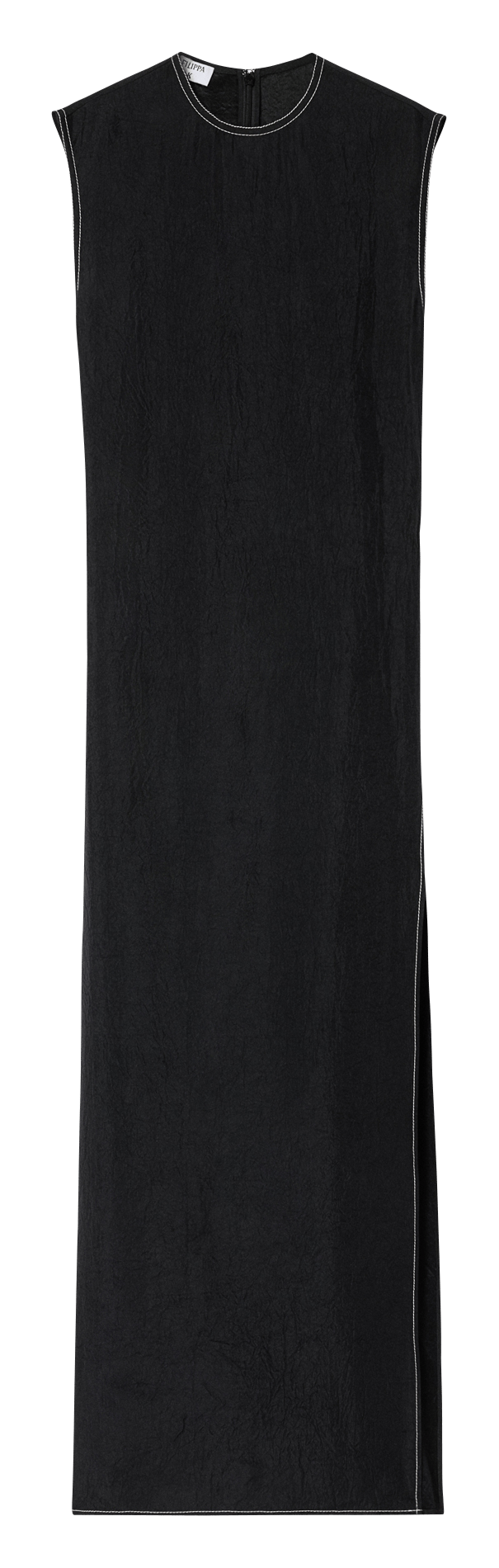 Vestido largo recto liso FILIPPA K Negro