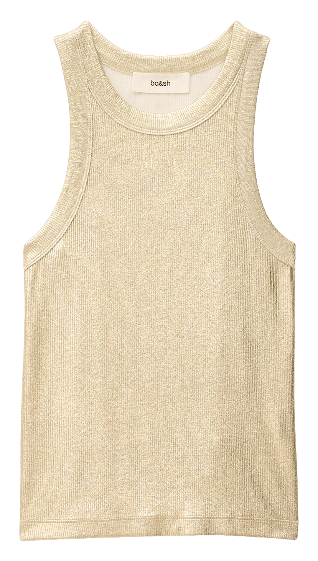 Mouwloze ronde hals glanzende top BA&SH Goudkleurig