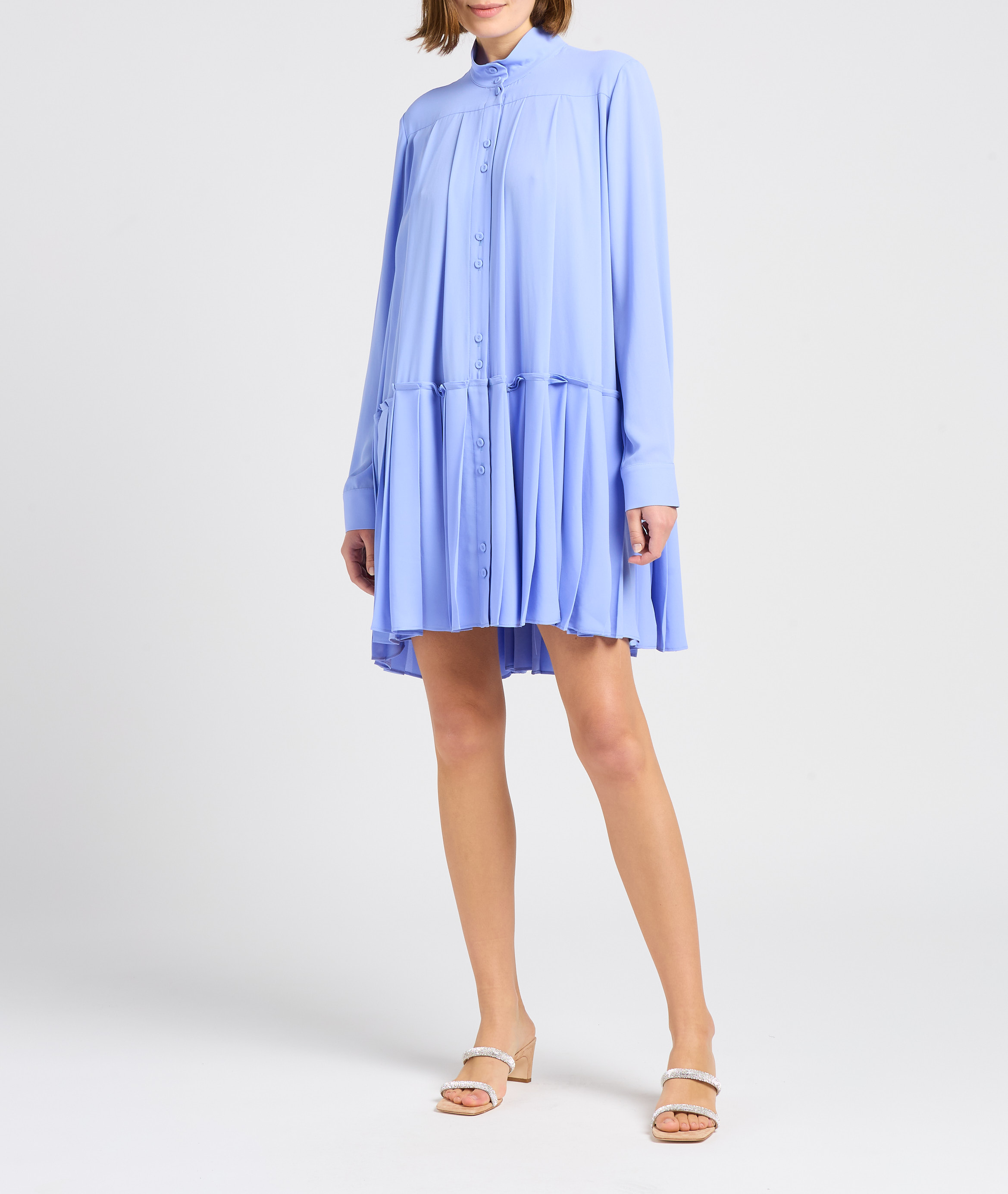 Loose short dress with high neck MARGAUX LONNBERG Purple