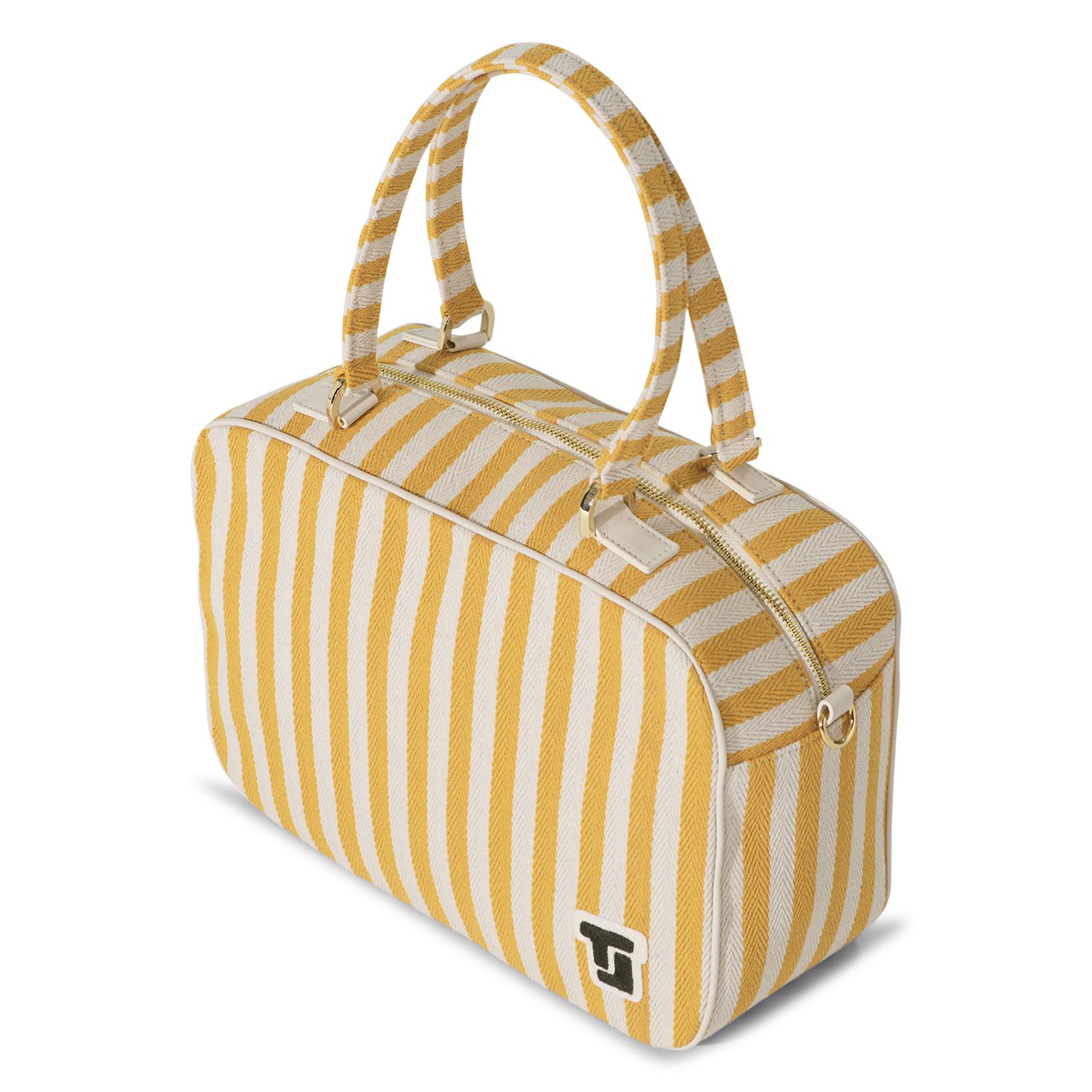 Sac porté épaule rayé en coton mélangé TARA JARMON Jaune
