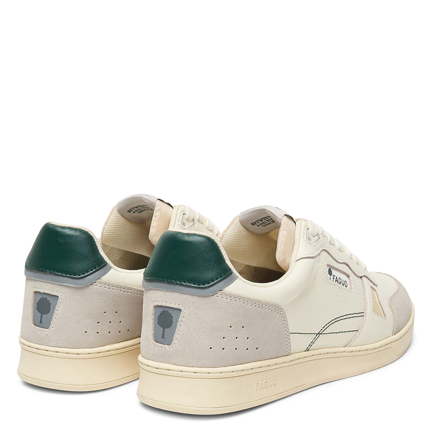 Lage, leren sneakers FAGUO Wit