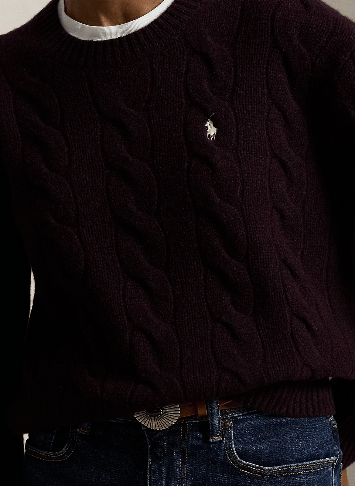Pull col rond en laine mélangée POLO RALPH LAUREN Violet