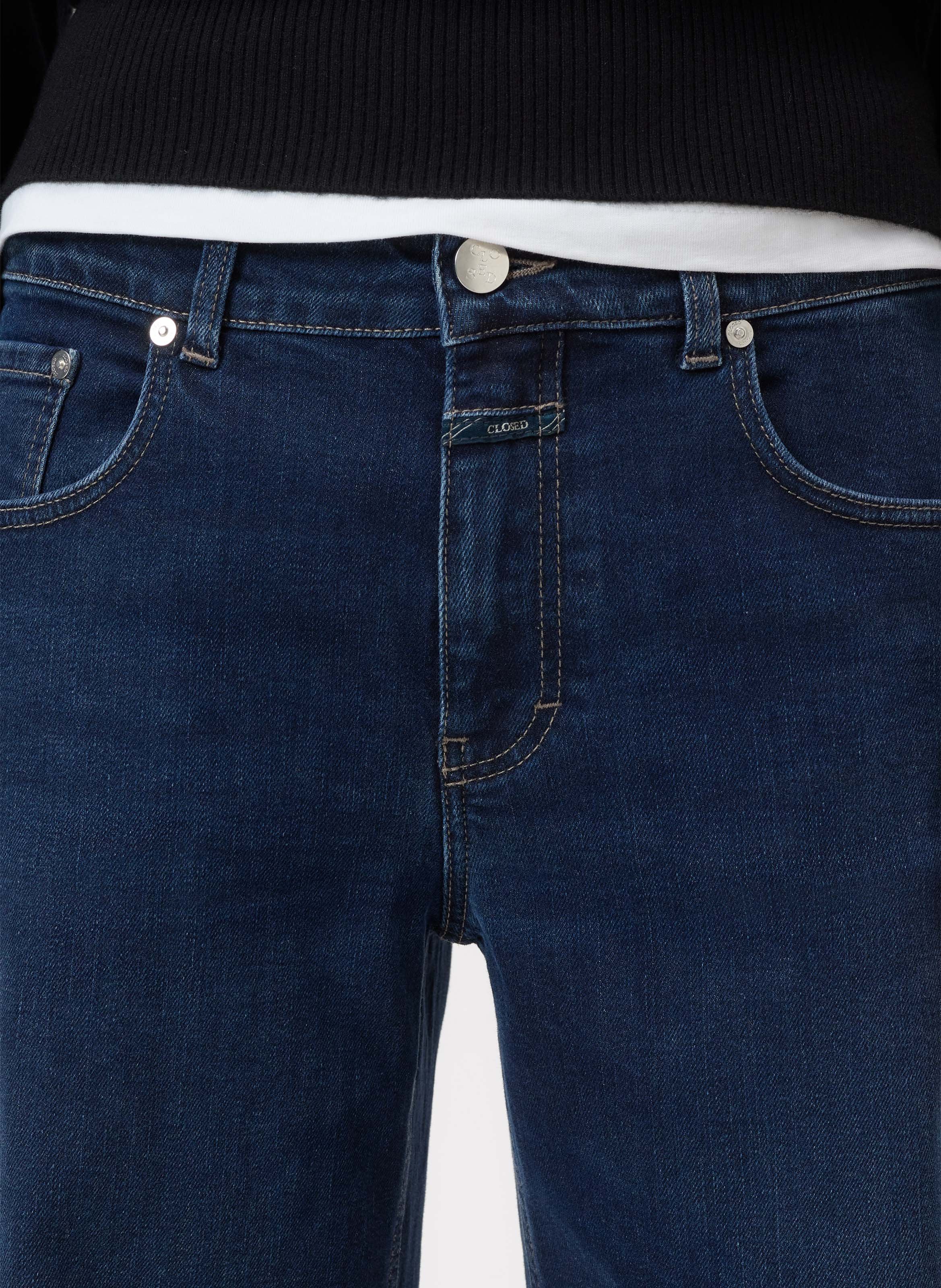 Wide-leg cotton-blend jeans CLOSED Blue