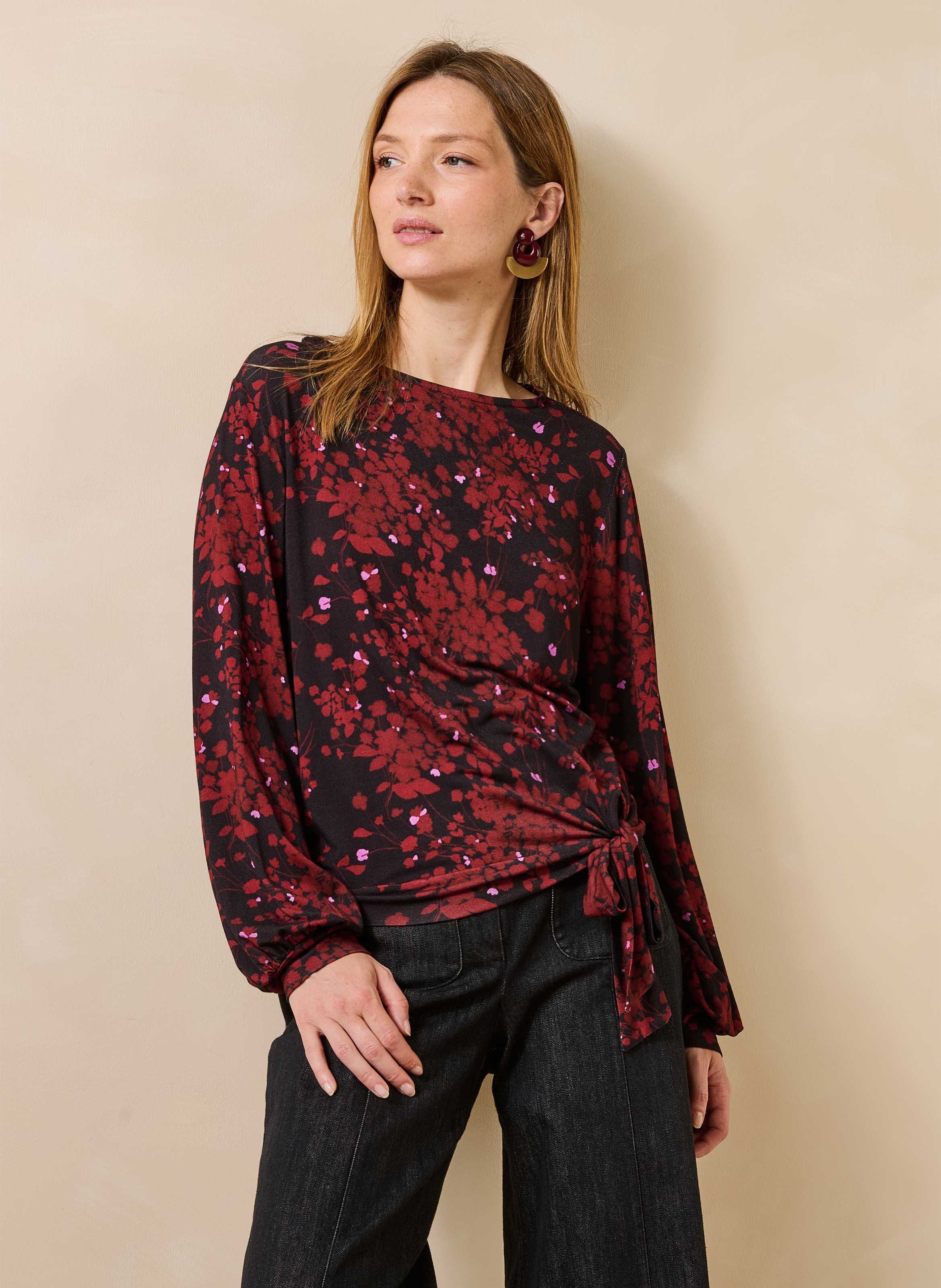 Bedrukt T-shirt met strikje LA FEE MARABOUTEE