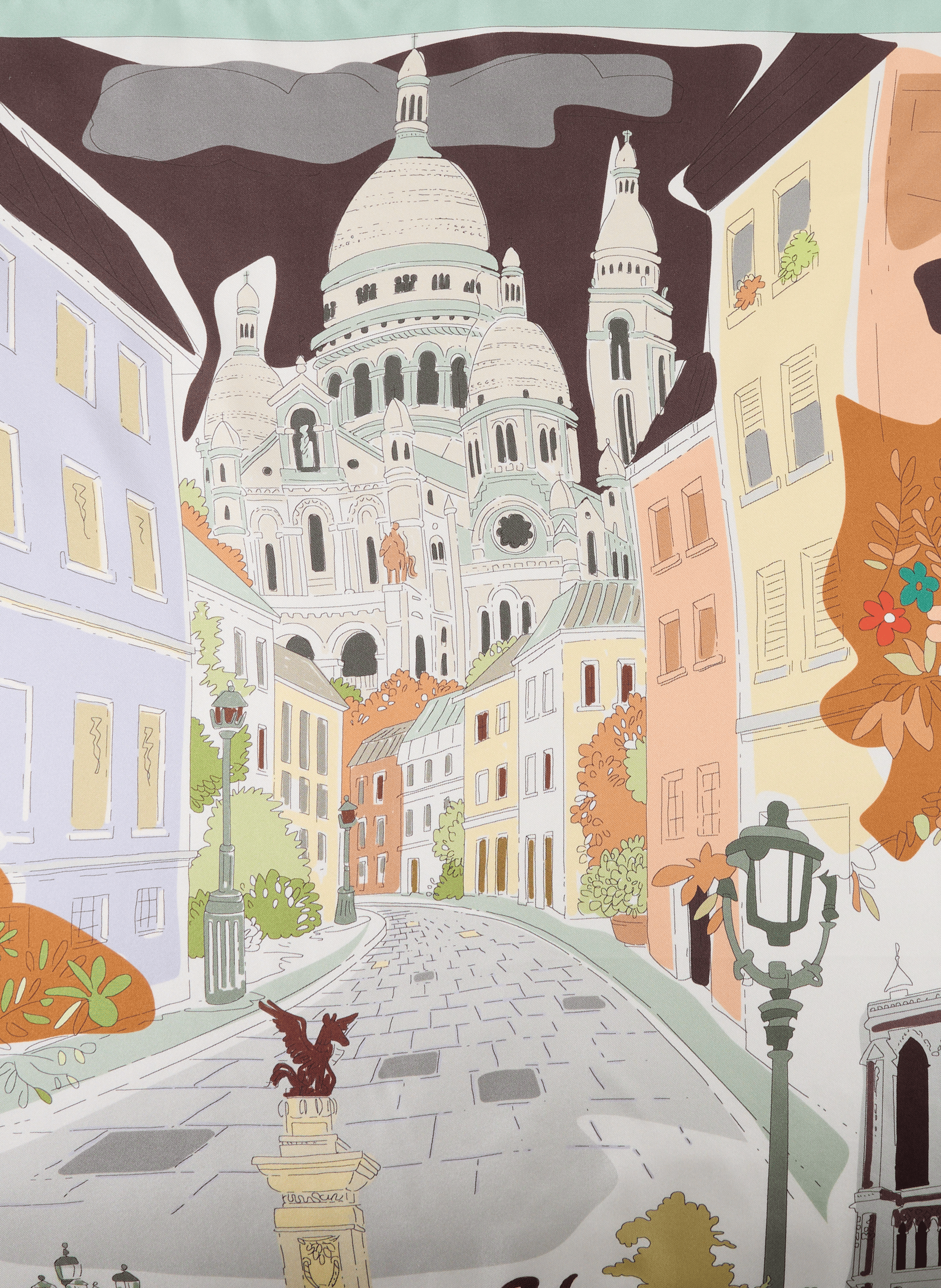 Printed silk square AU PRINTEMPS PARIS Multicolored