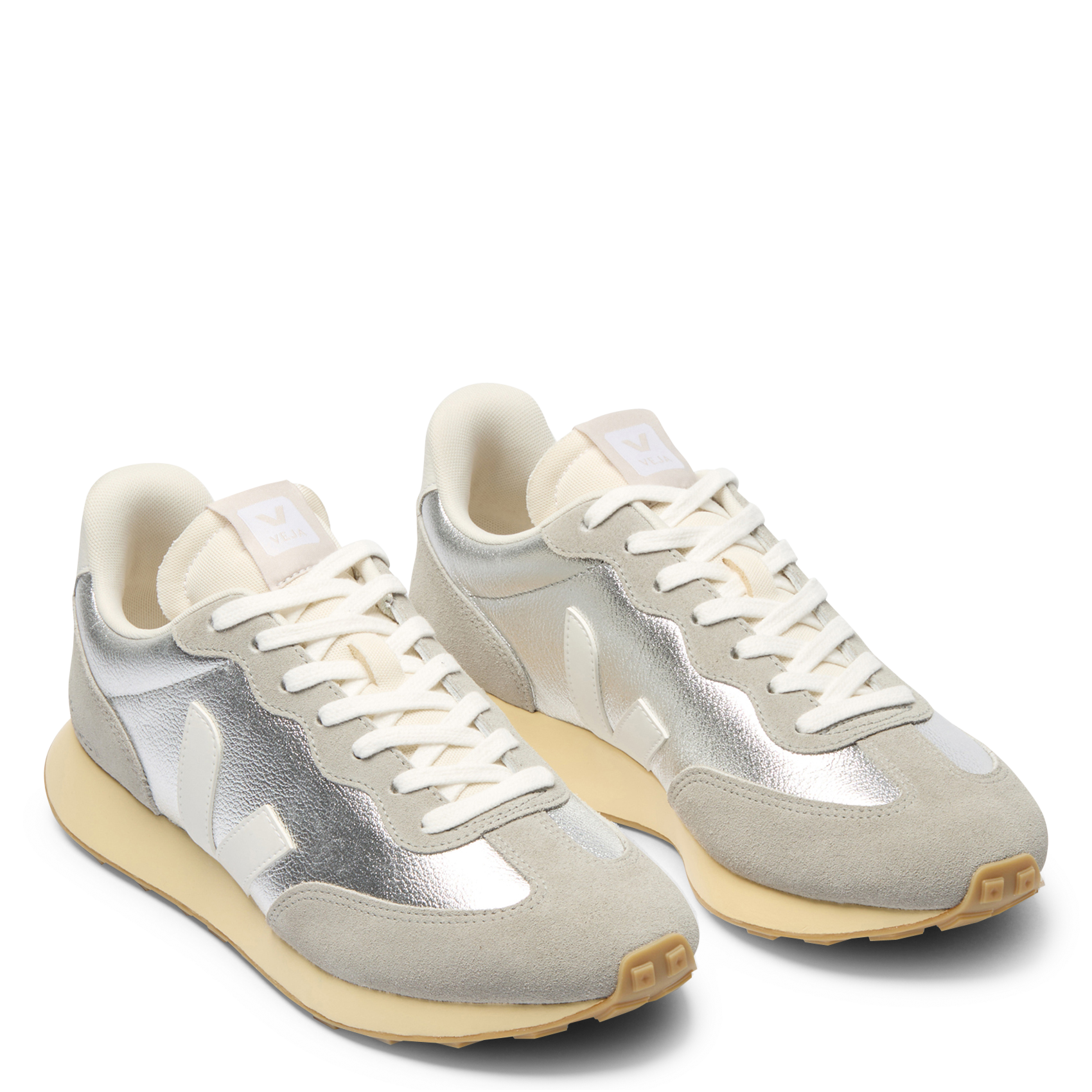 Niedrige Sneaker aus Material-Mix VEJA Silber