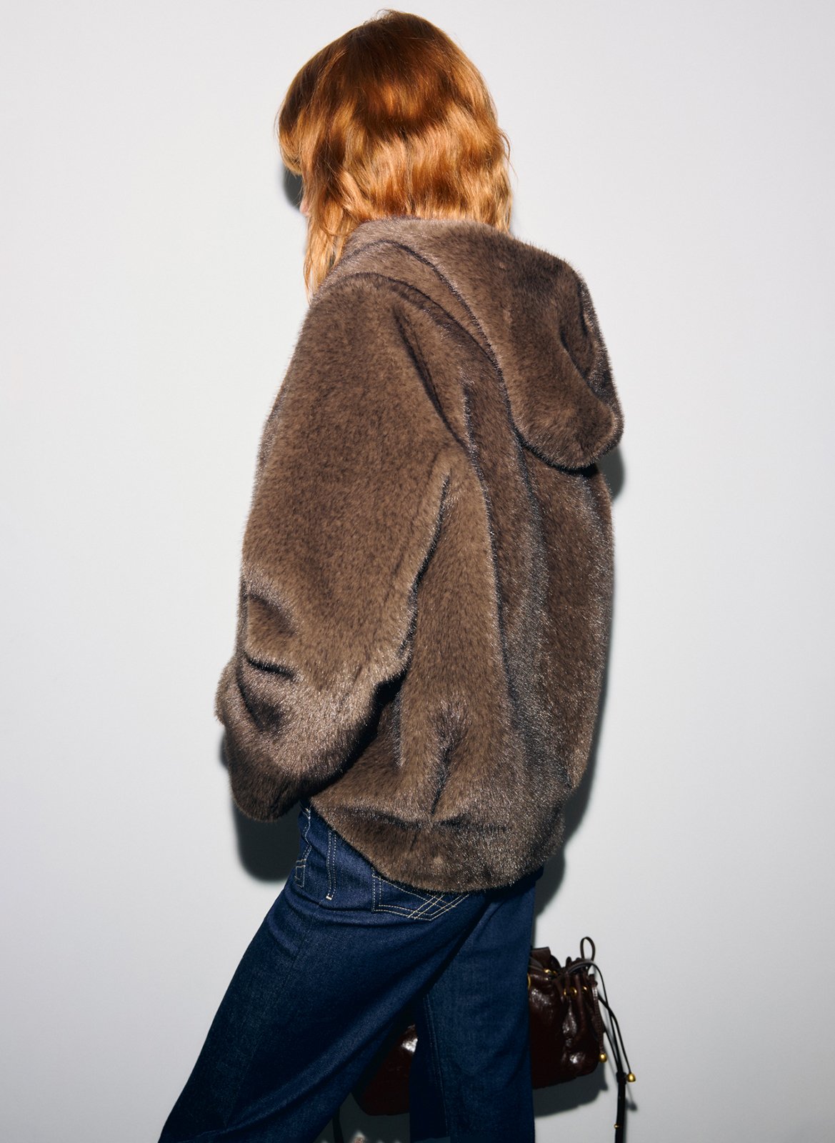 Straight coat with hood GERARD DAREL Brown