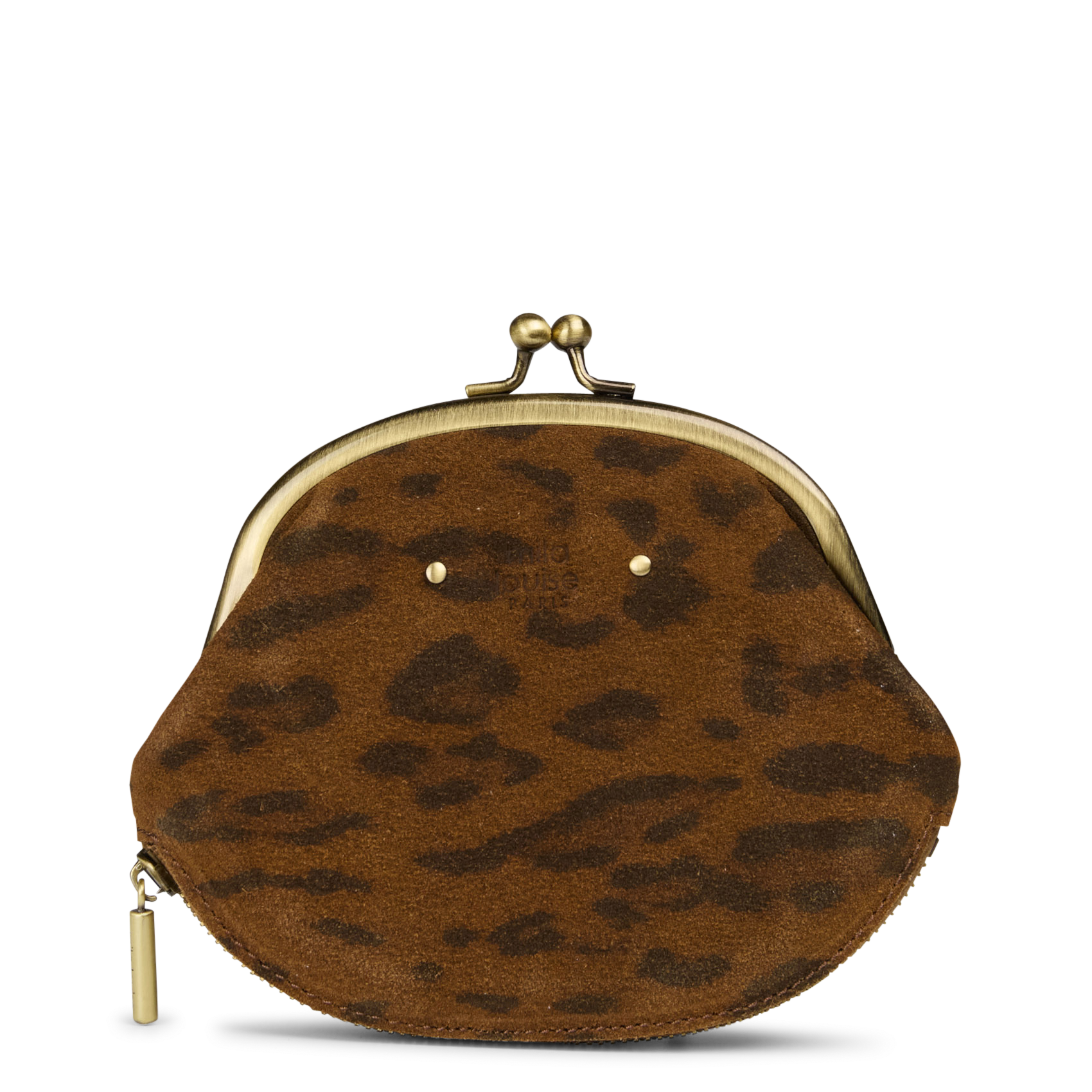 Leren portefeuille met print MILA LOUISE Beige