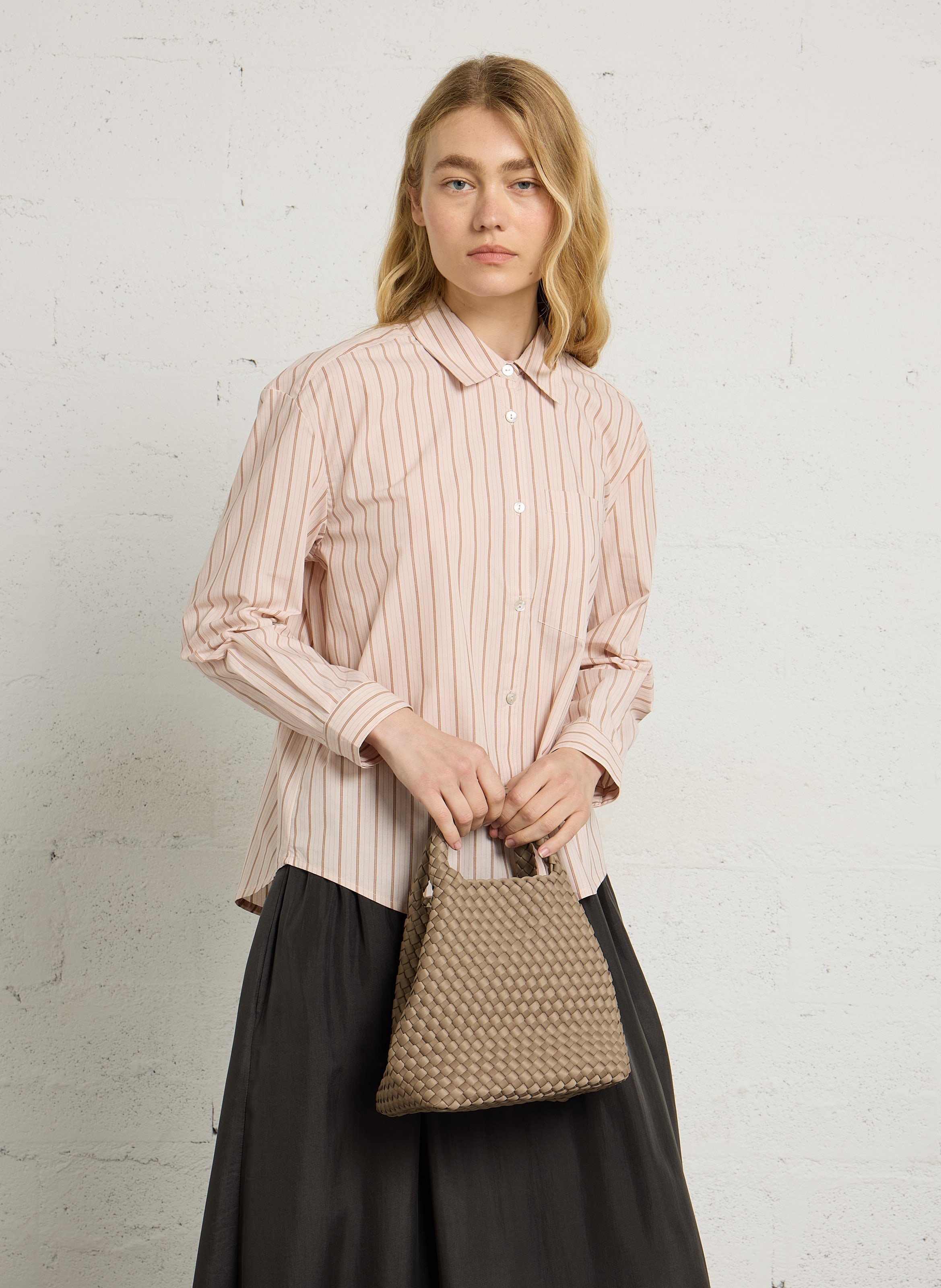 Gevlochten shopper tote MARREA Beige