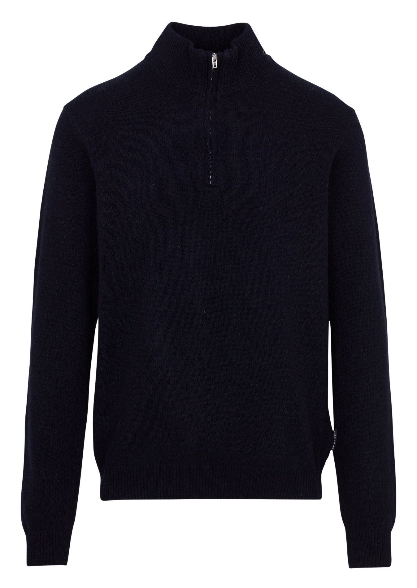 Gerade geschnittener Pullover aus Wollmix mit Stehkragen CASUAL FRIDAY Blau