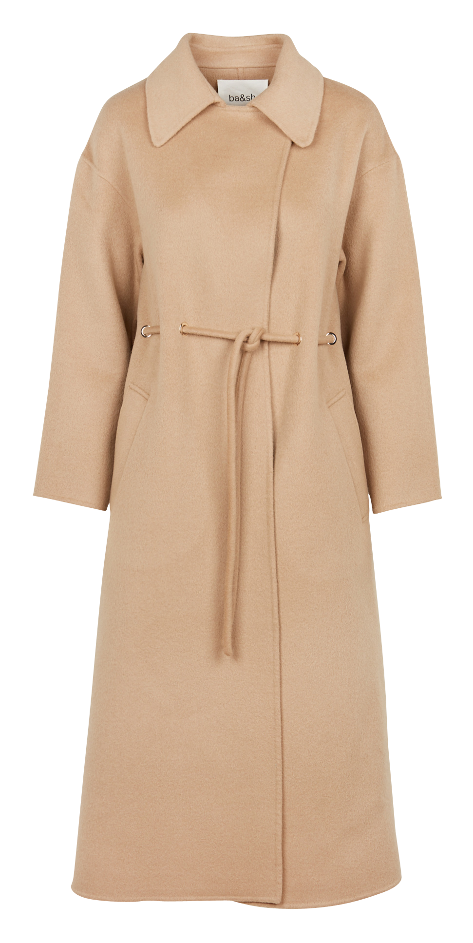 Long coat with asymmetric collar BA&amp;SH Brown