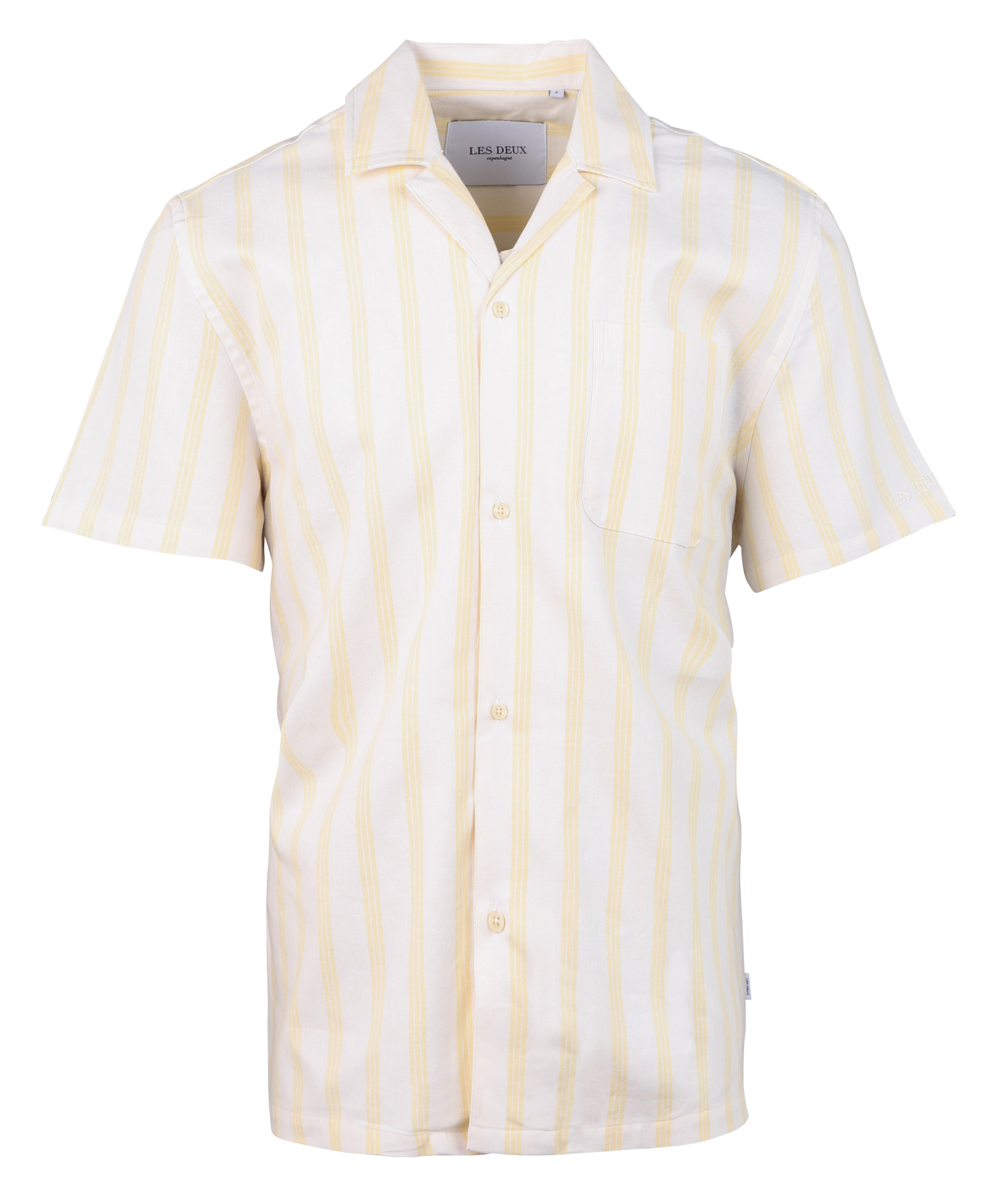 Loose-fit striped cotton shirt LES DEUX Yellow
