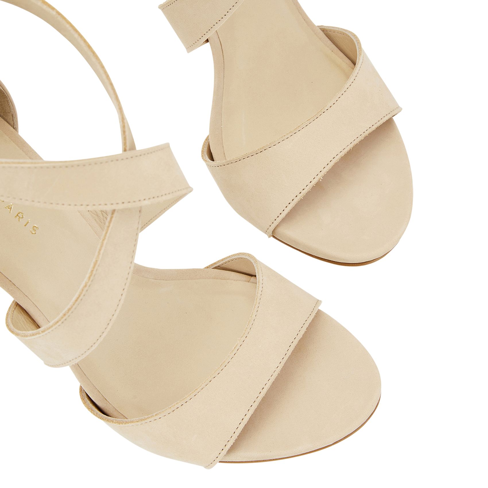 Ledersandalen mit hohem Absatz COSMOPARIS Beige