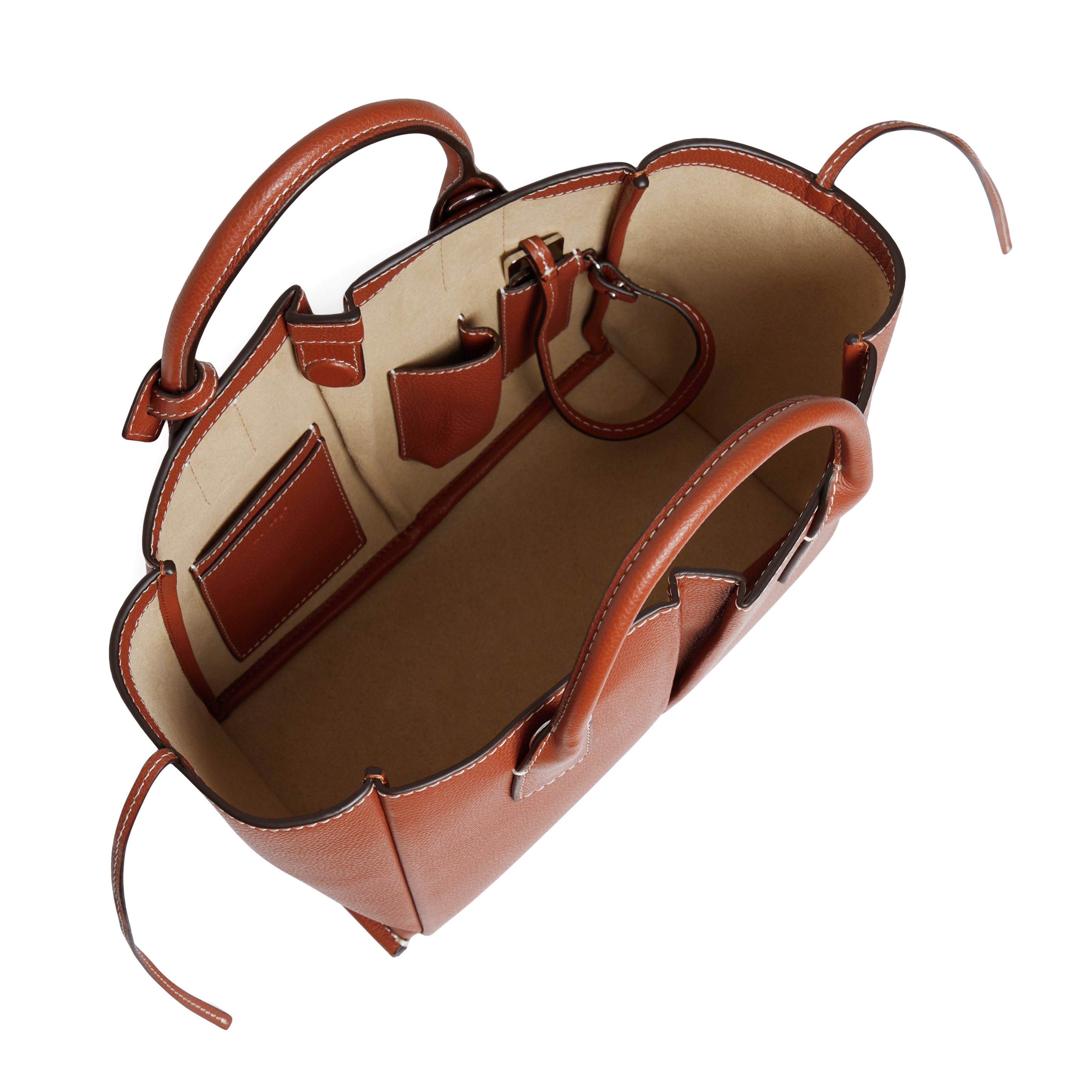 Petit sac cabas en cuir de vachette LE TANNEUR Marron