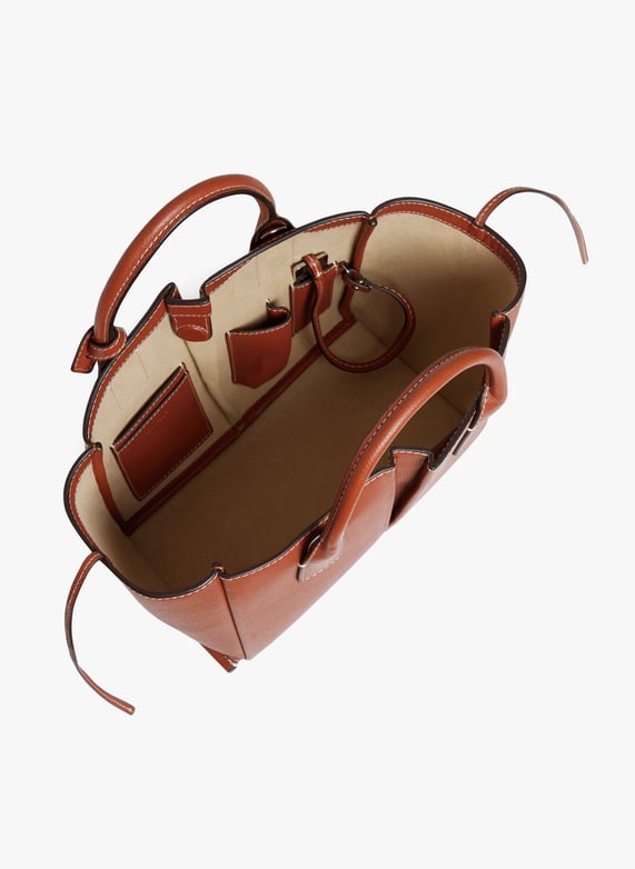 Petit sac cabas en cuir de vachette Elena Marron Le tanneur