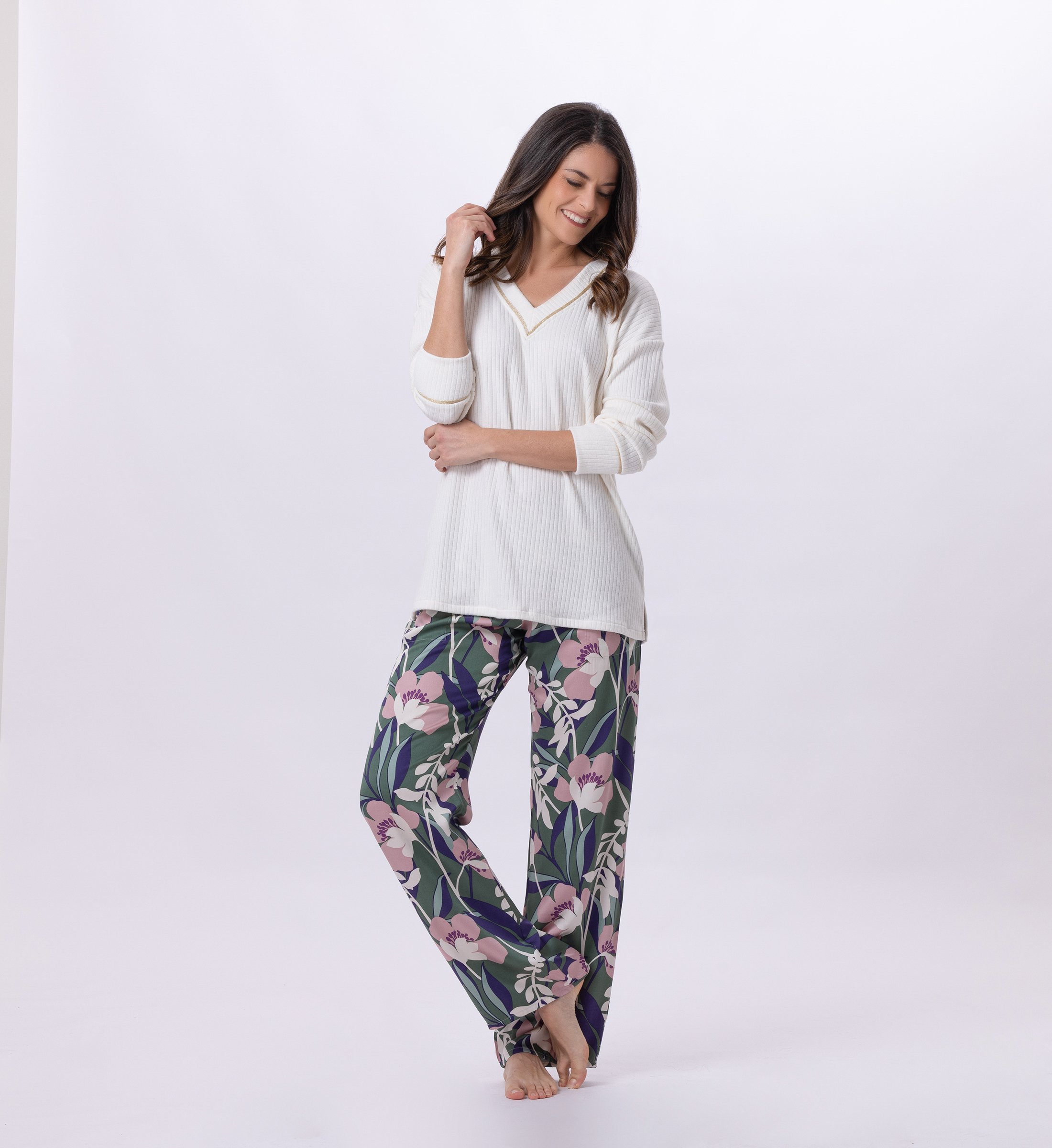 Knit and viscose pyjama LE CHAT Multicolored