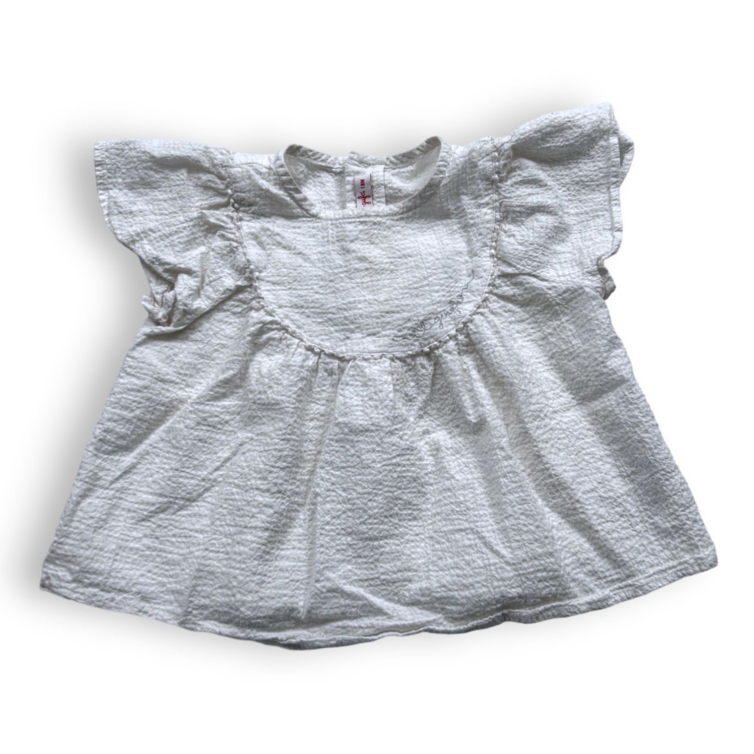White Baby Blouse - 18 months IL GUFO - Seconde main White