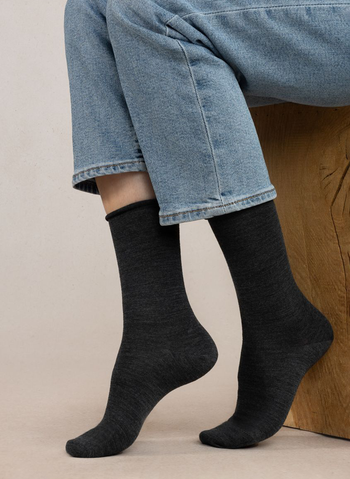 Fine wool-mix socks BLEUFORET Grey