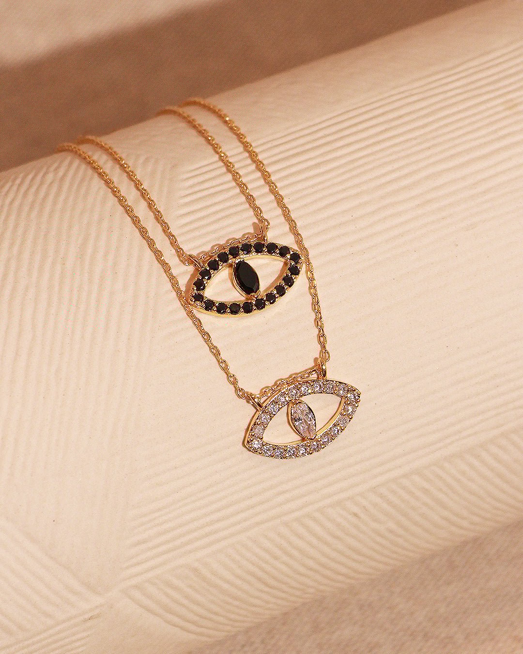 Gold-plated Nazar necklace Black