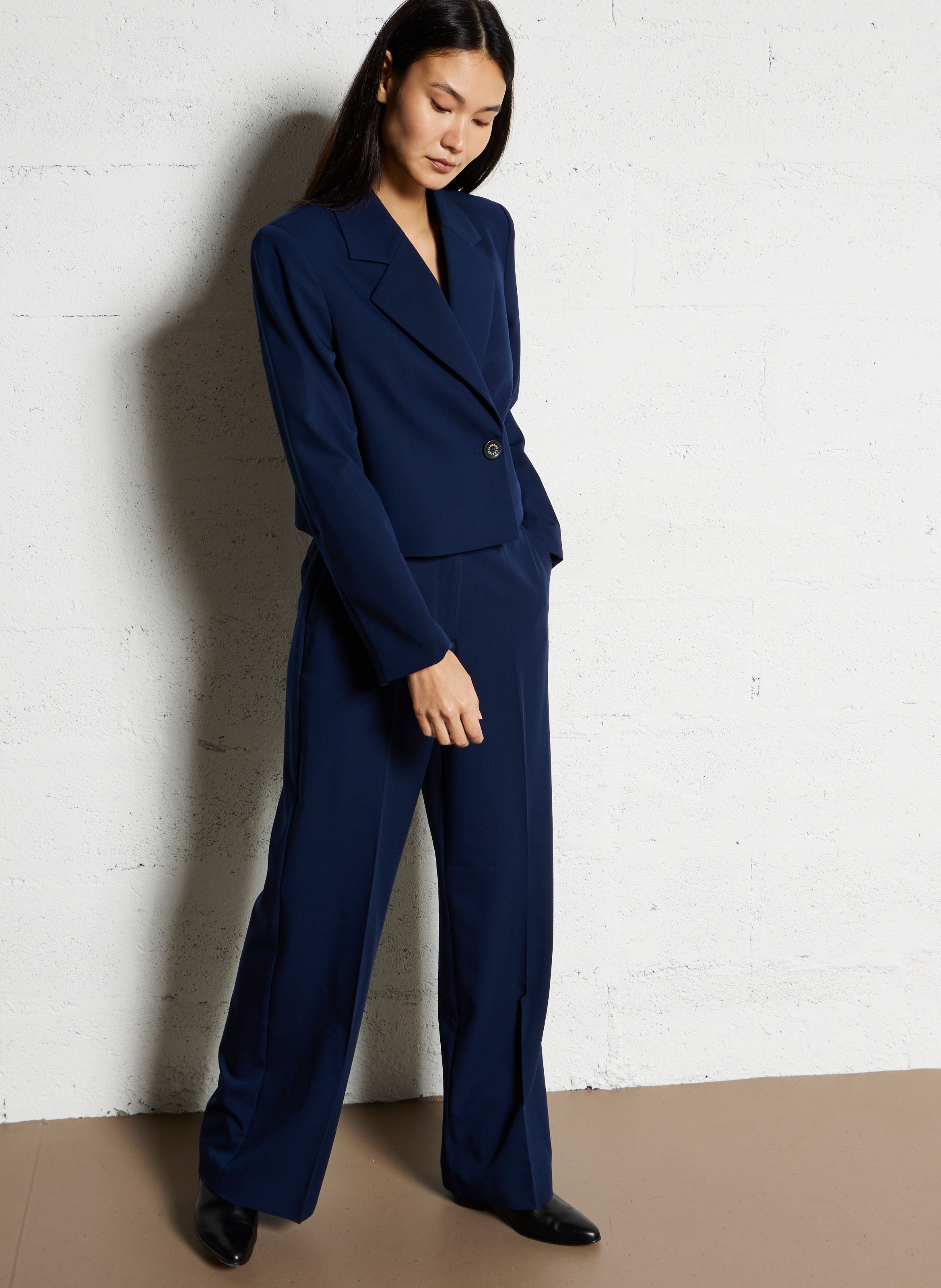 Wijde pantalon met een pasvorm. FABIENNE CHAPOT Blauw