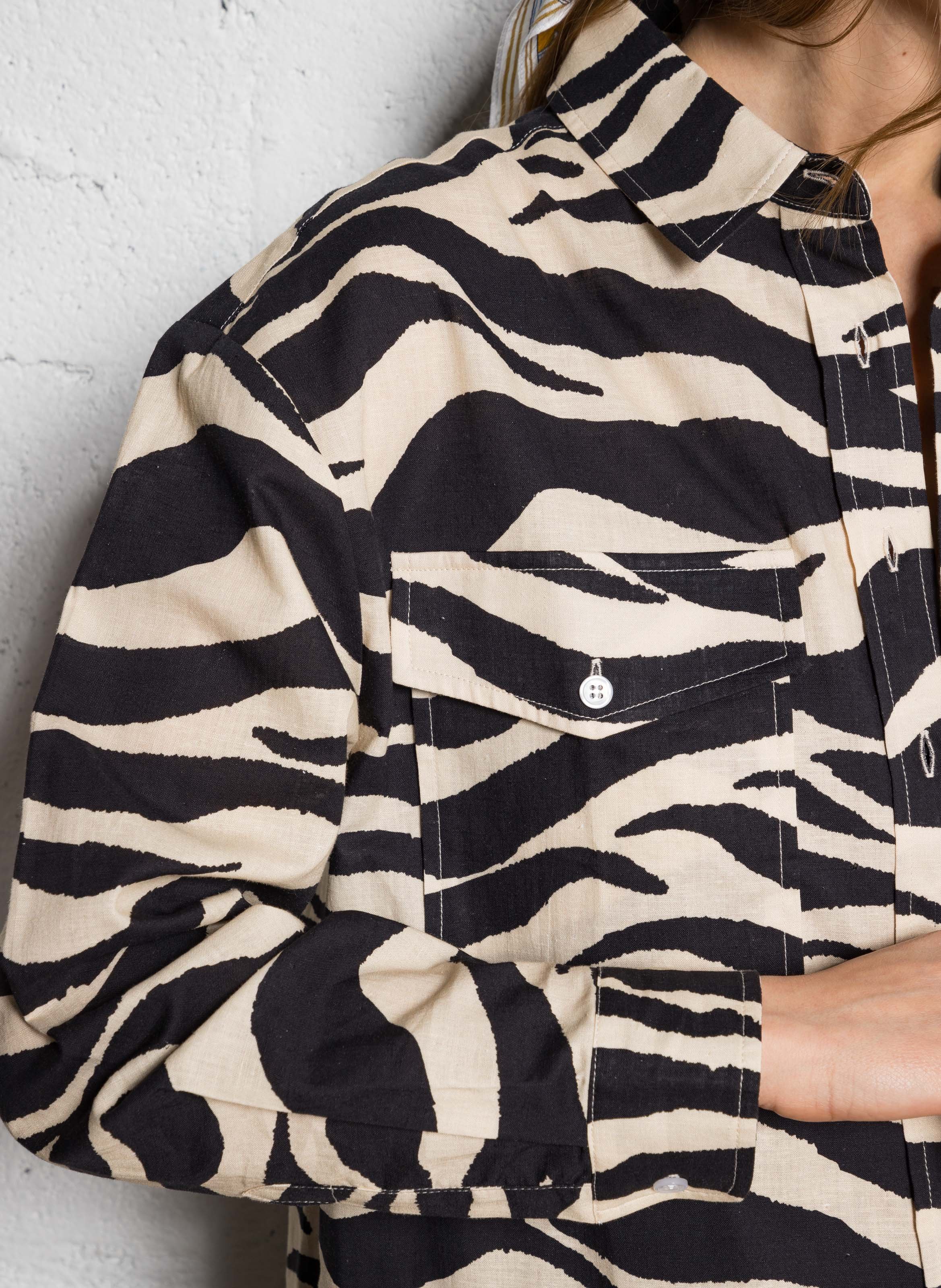 Gestreepte rechte blouse THE NEW SOCIETY Beige