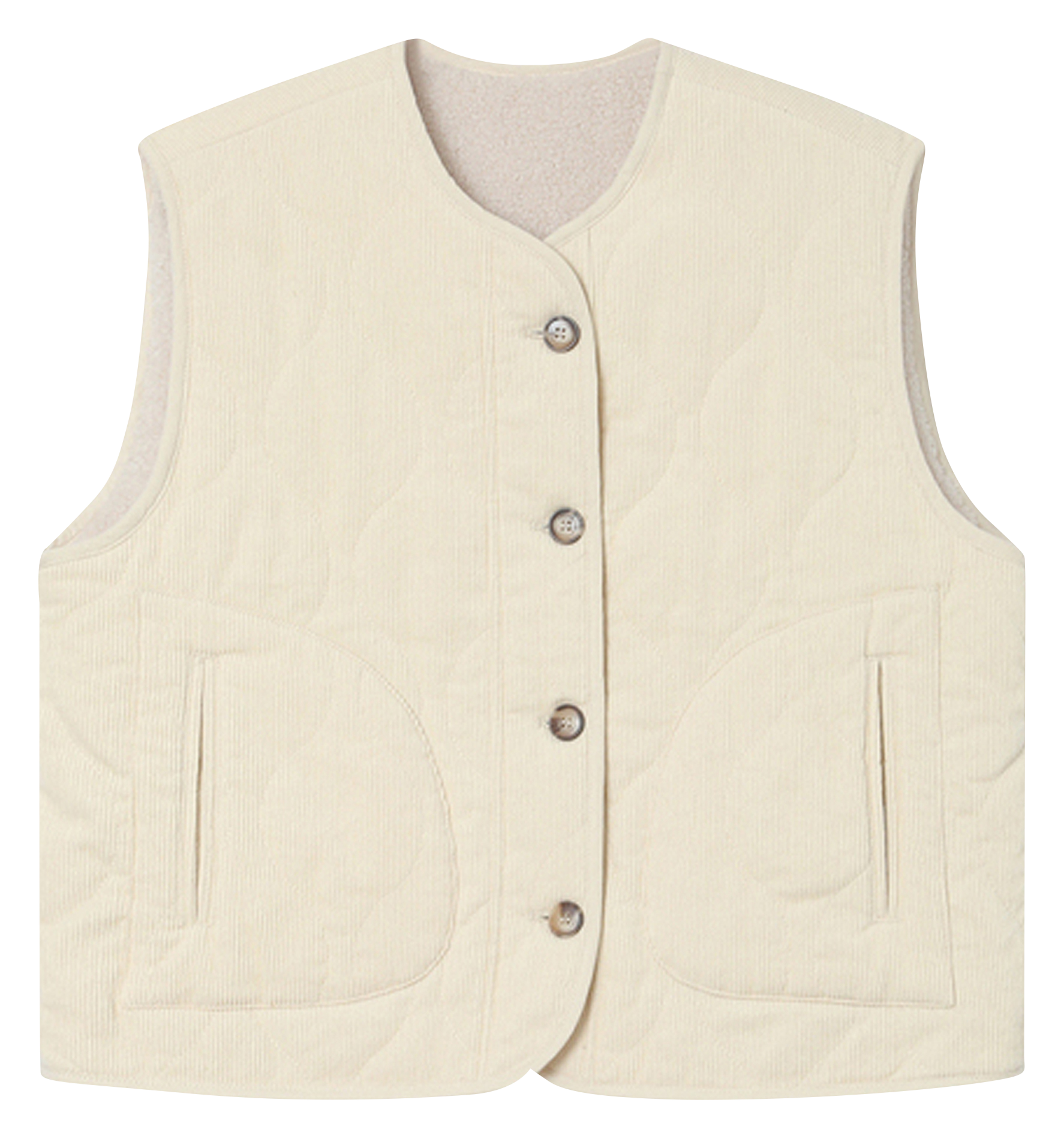 Sleeveless straight cotton jacket GRACE ET MILA White