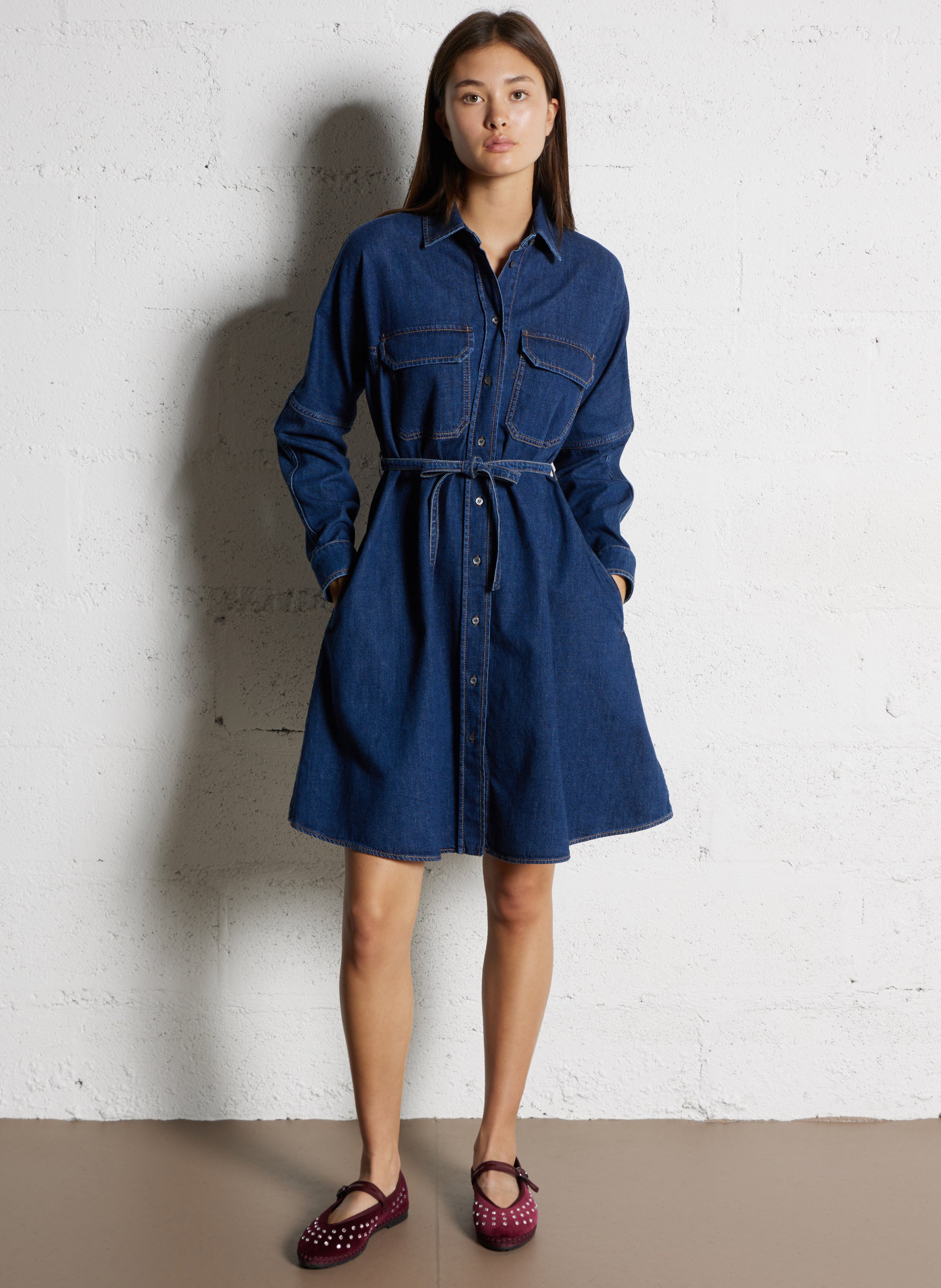- Narrow tie straps- Racer back- Loose fit- Gathers- 100% cotton- Lined- Back length: 94 cm. MAX MARA WEEK END Blue