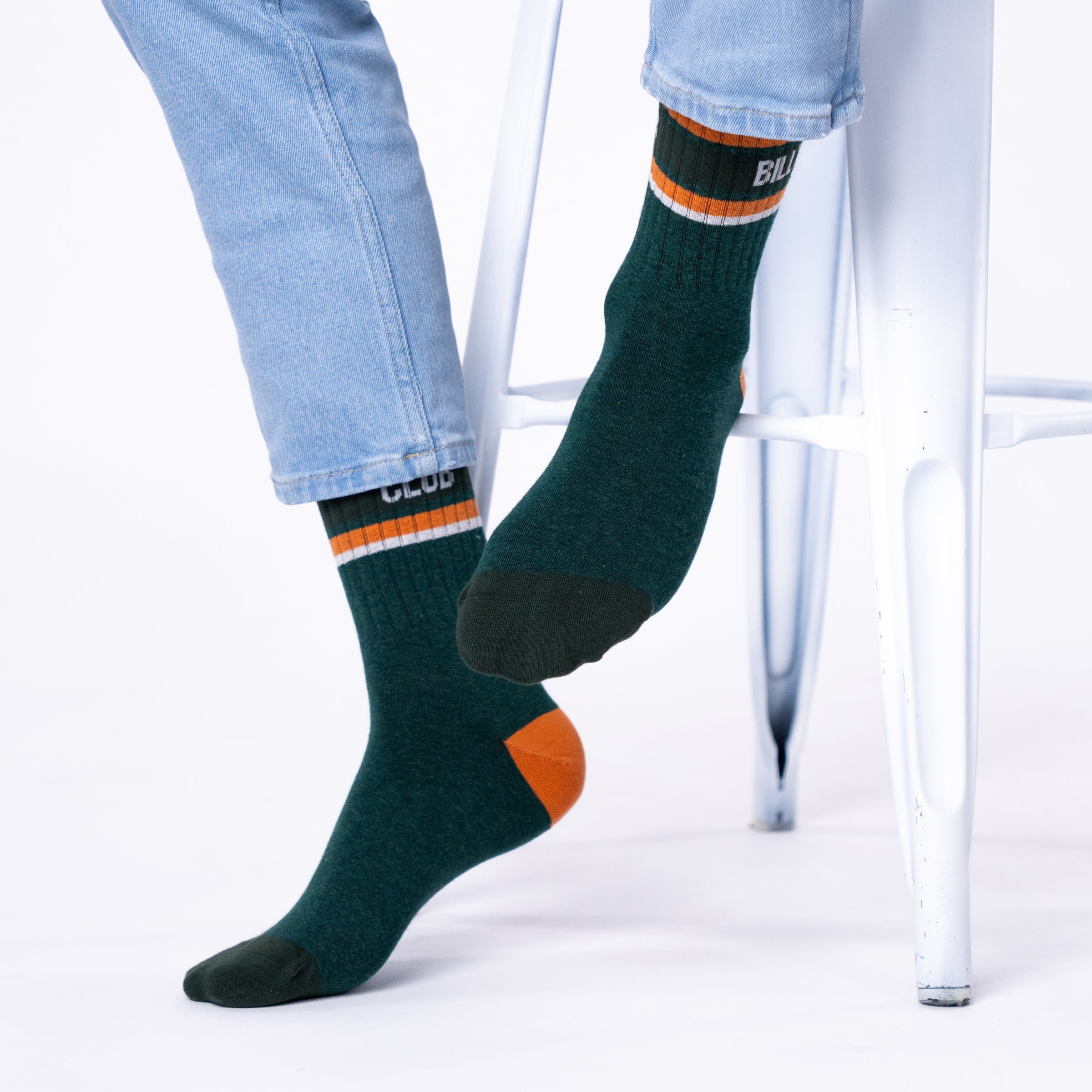 Combed Cotton Retro Socks BILLYBELT Green