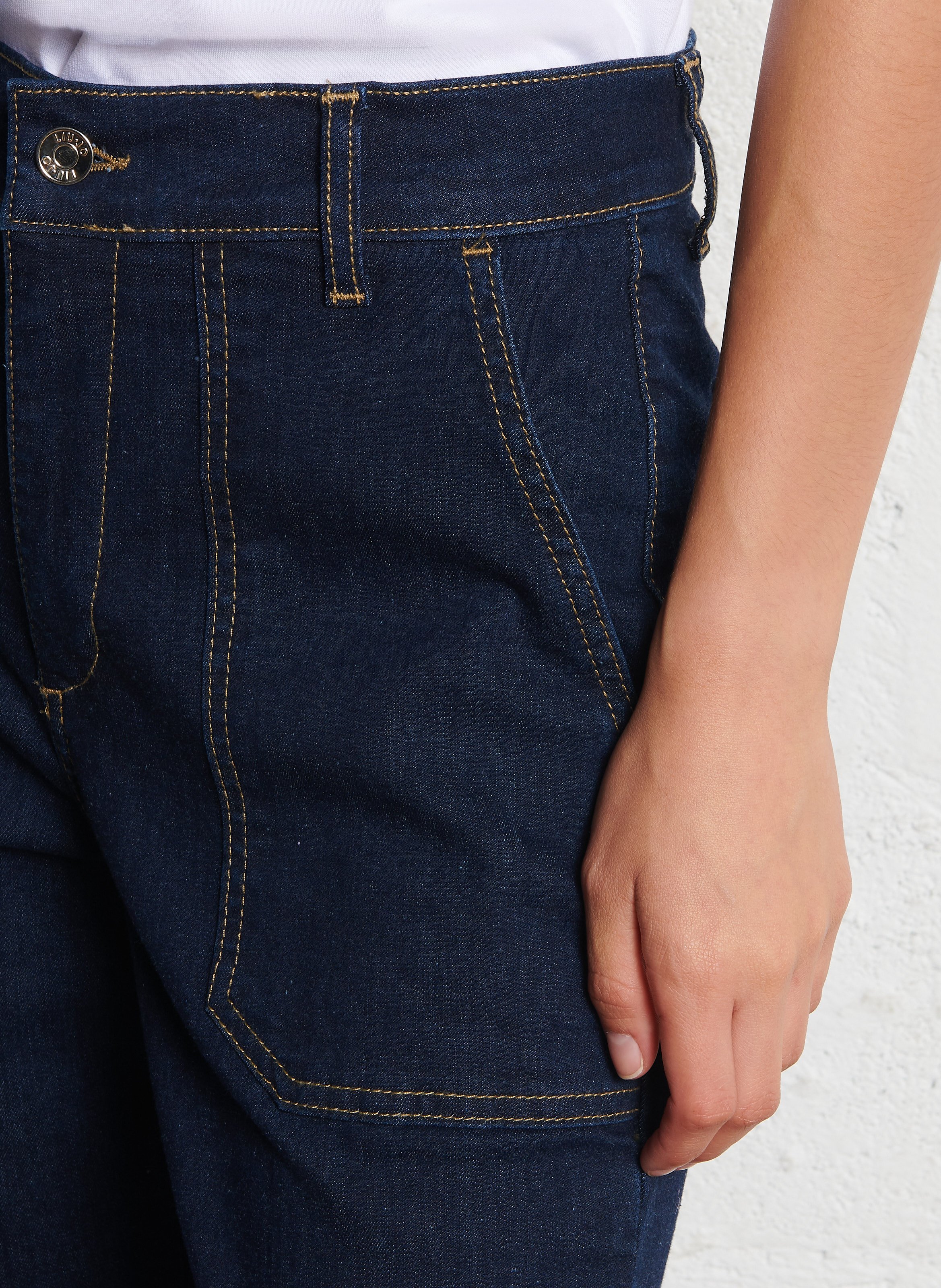 Gerade geschnittene Jeans mit umgeschlagenen Säumen LIU JO Blau