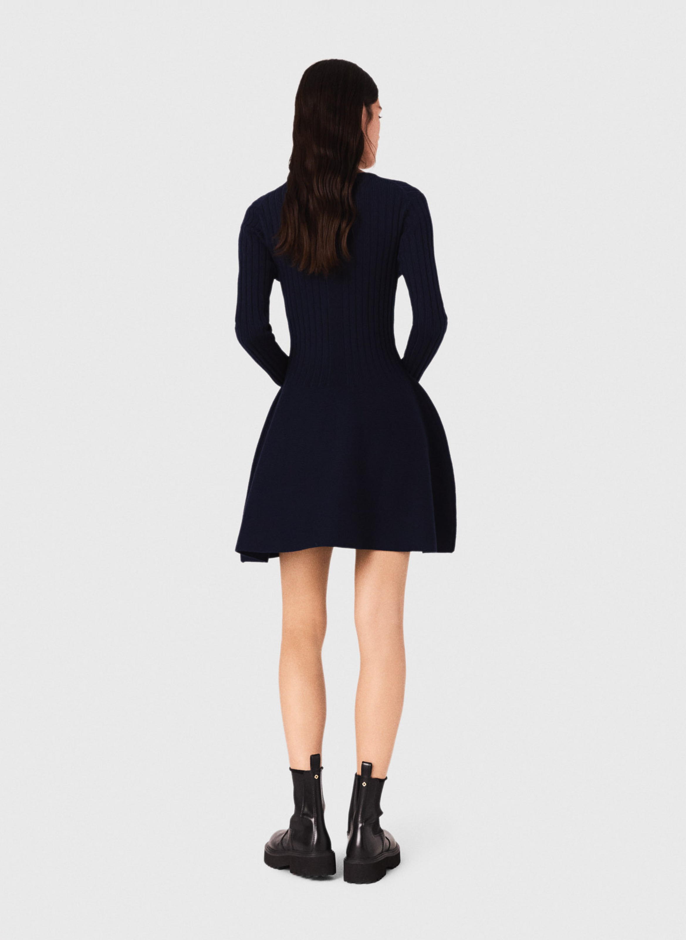 Short dress with round collar and buttons MAJE Blue