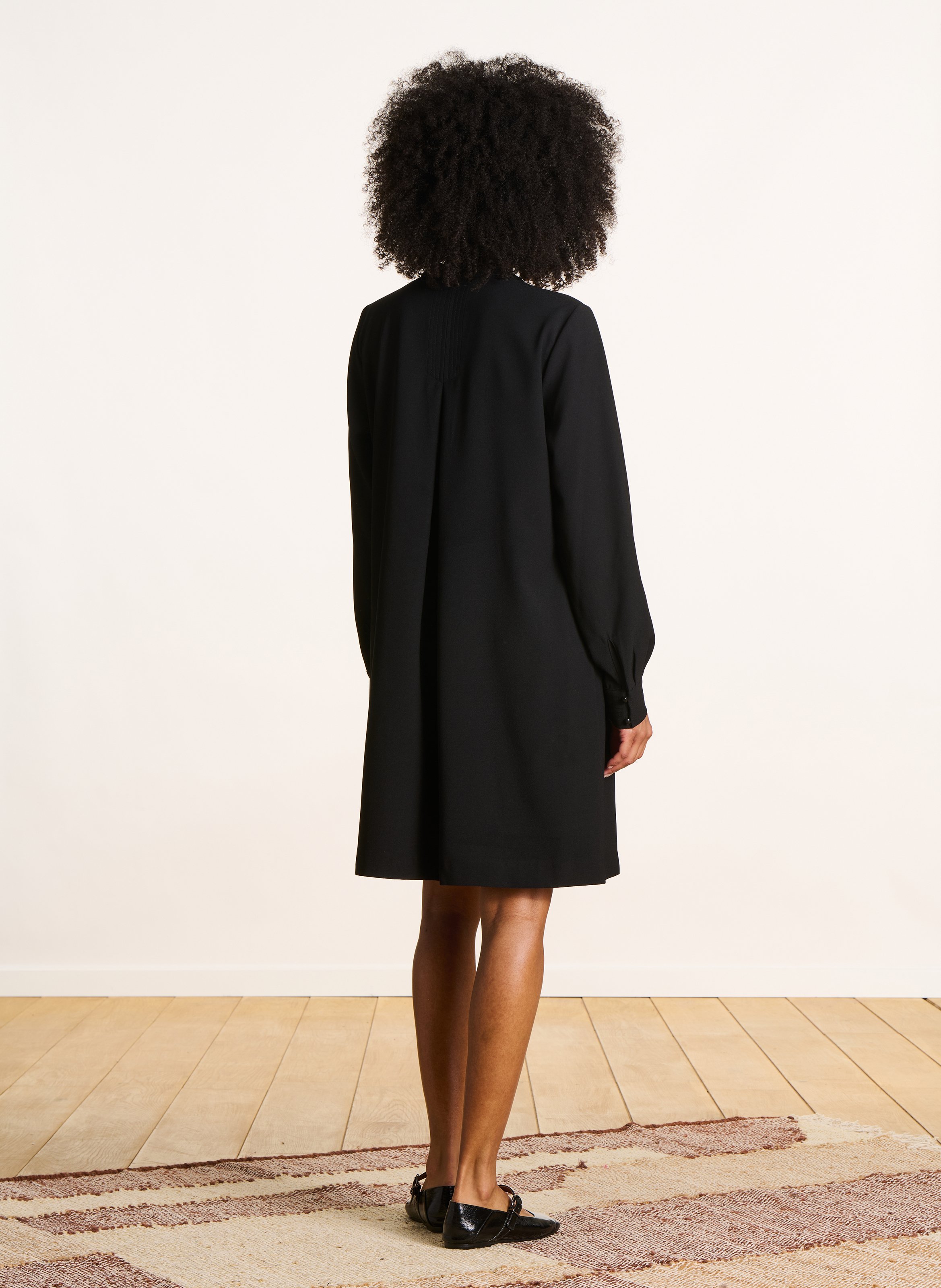 Midi dress with Tunisian neckline LA FEE MARABOUTEE Black