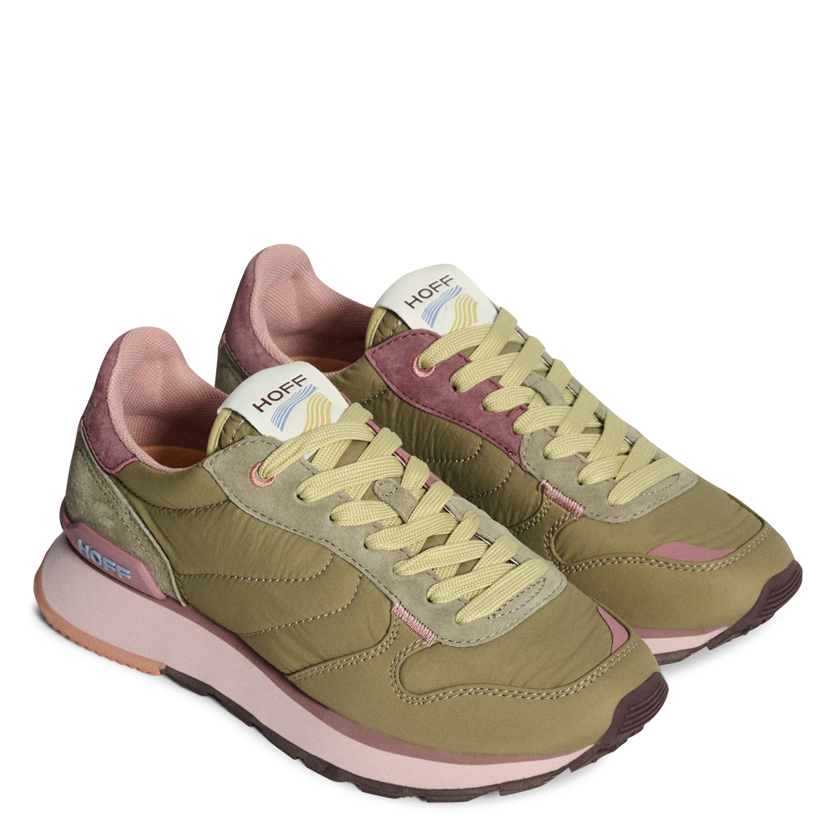 Lage sneakers van twee materialen HOFF Kaki