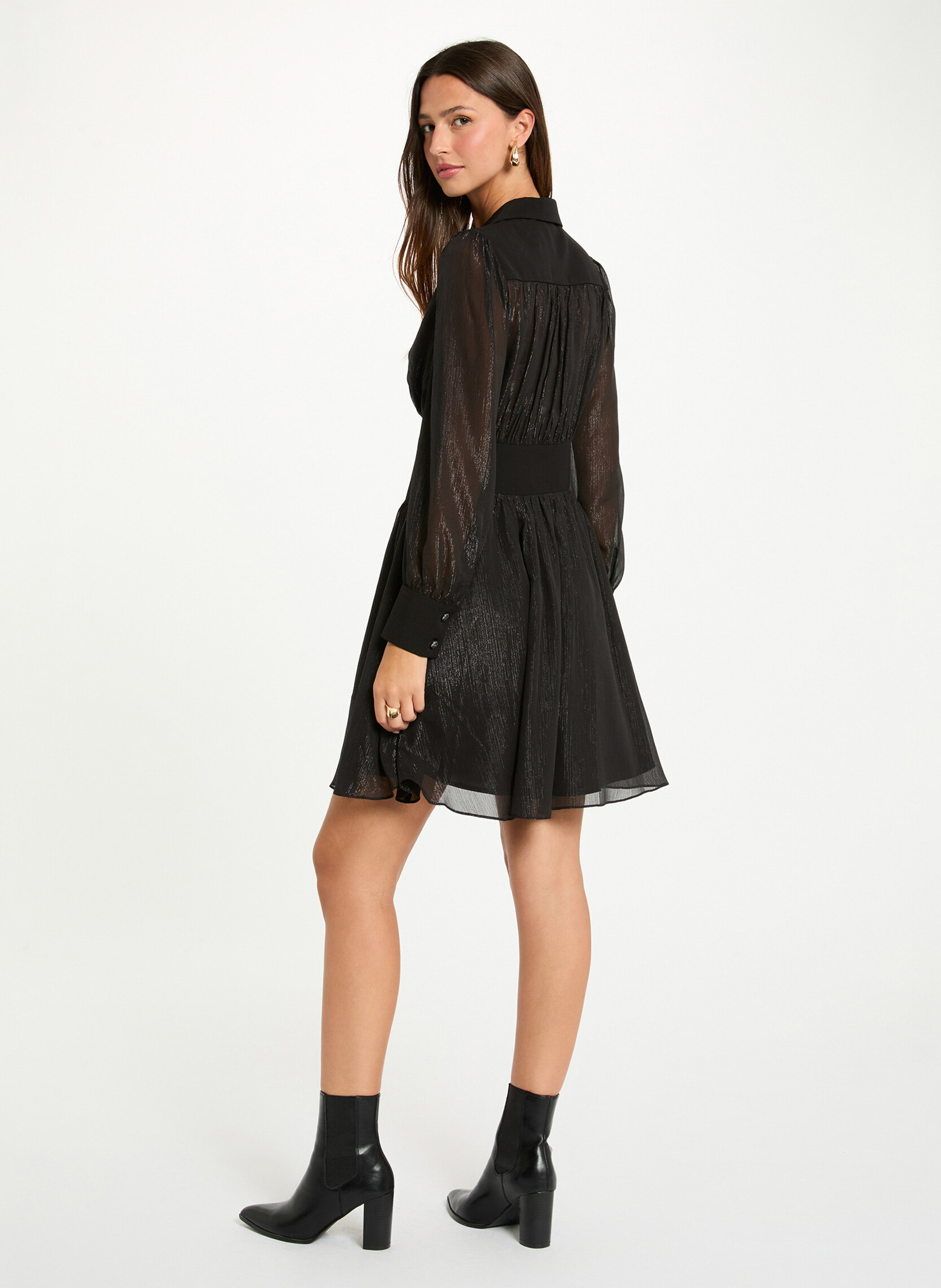 Robe col V  MORGAN Noir