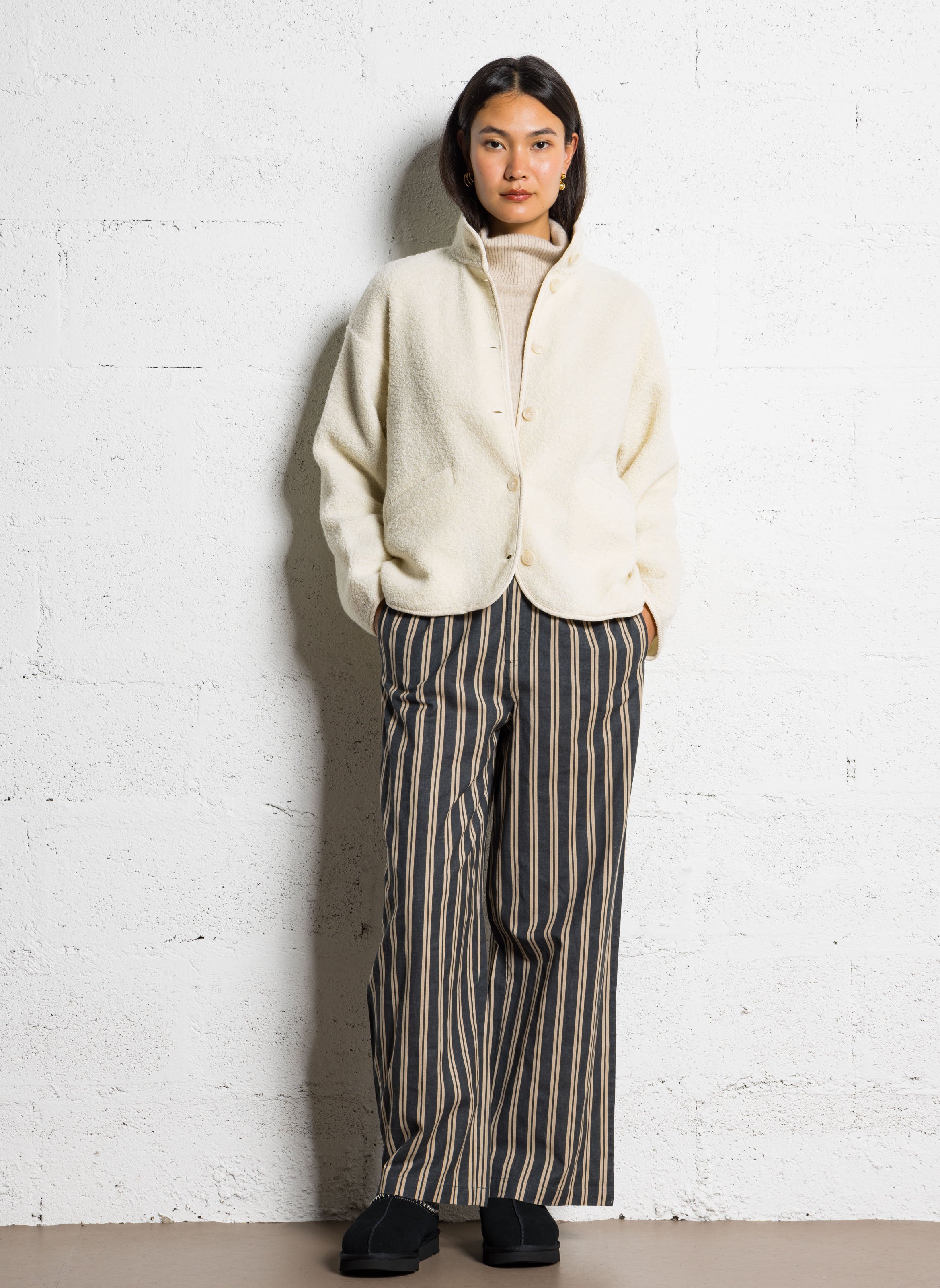 Oversized wool-blend jacket  DES PETITS HAUTS Beige