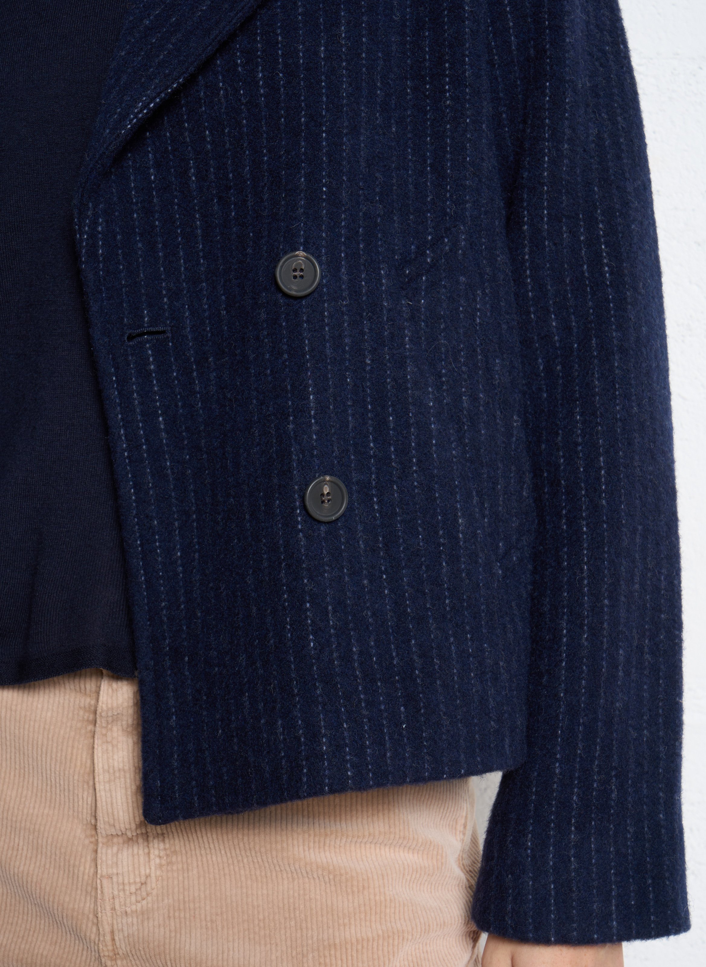 Manteau court rayé en laine mélangée HARTFORD Multicolore