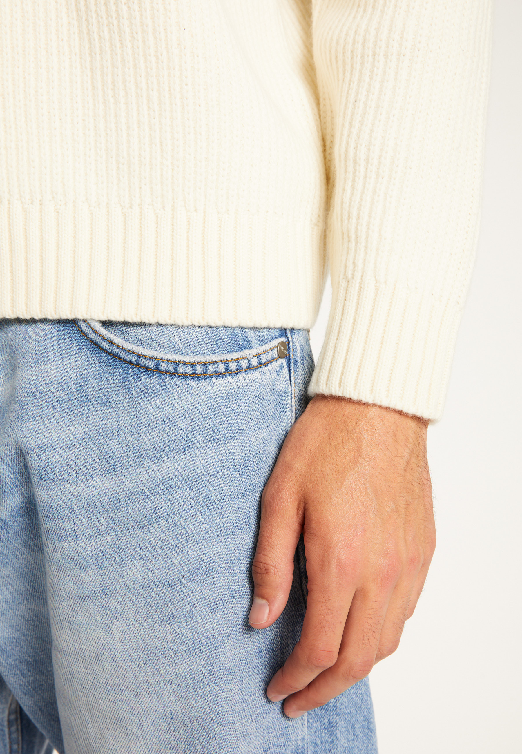 Merino wool patterned sweater MAISON MONTAGUT White