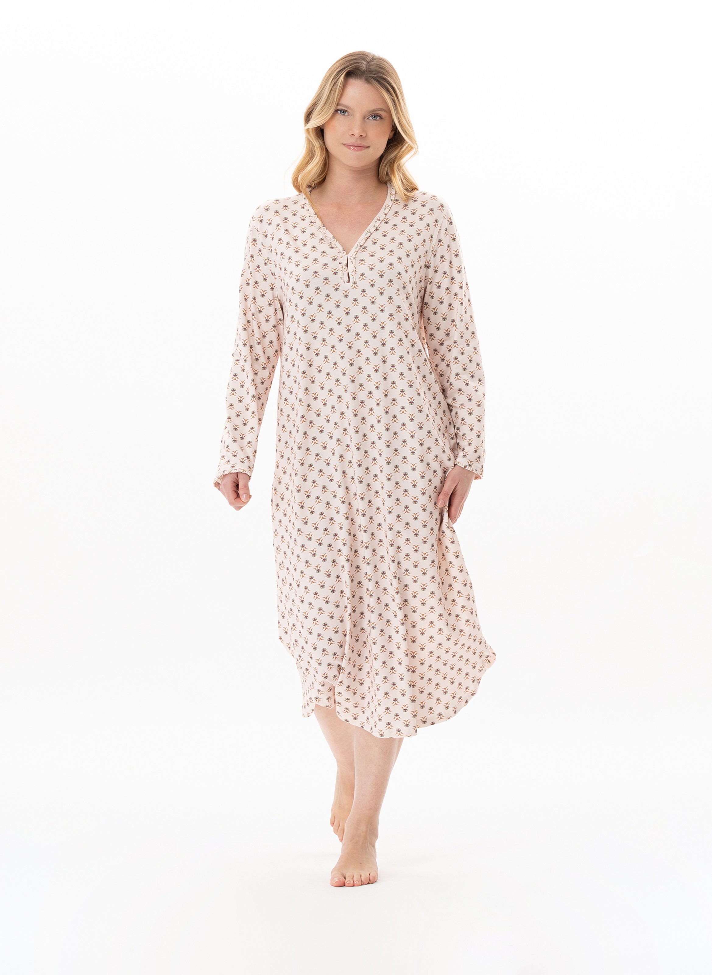 Long modal cotton nightgown LE CHAT Multicolored