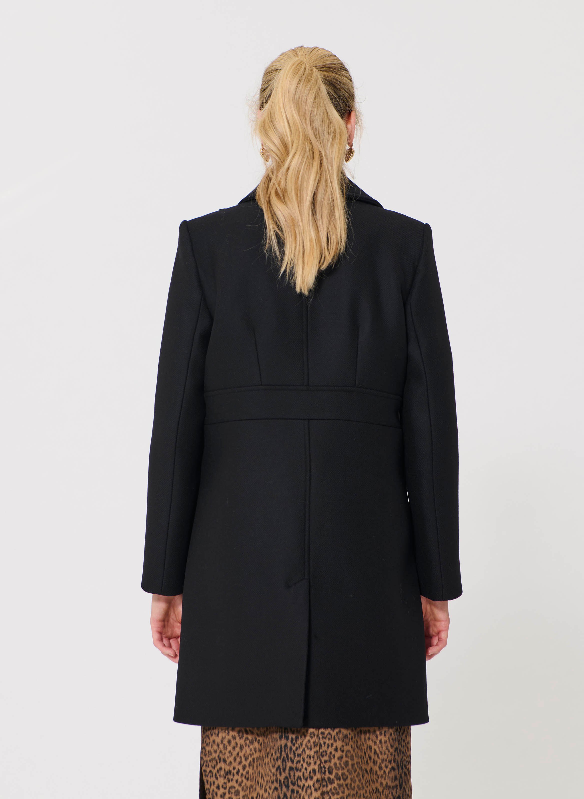Straight wool-blend coat with classic collar TARA JARMON Black
