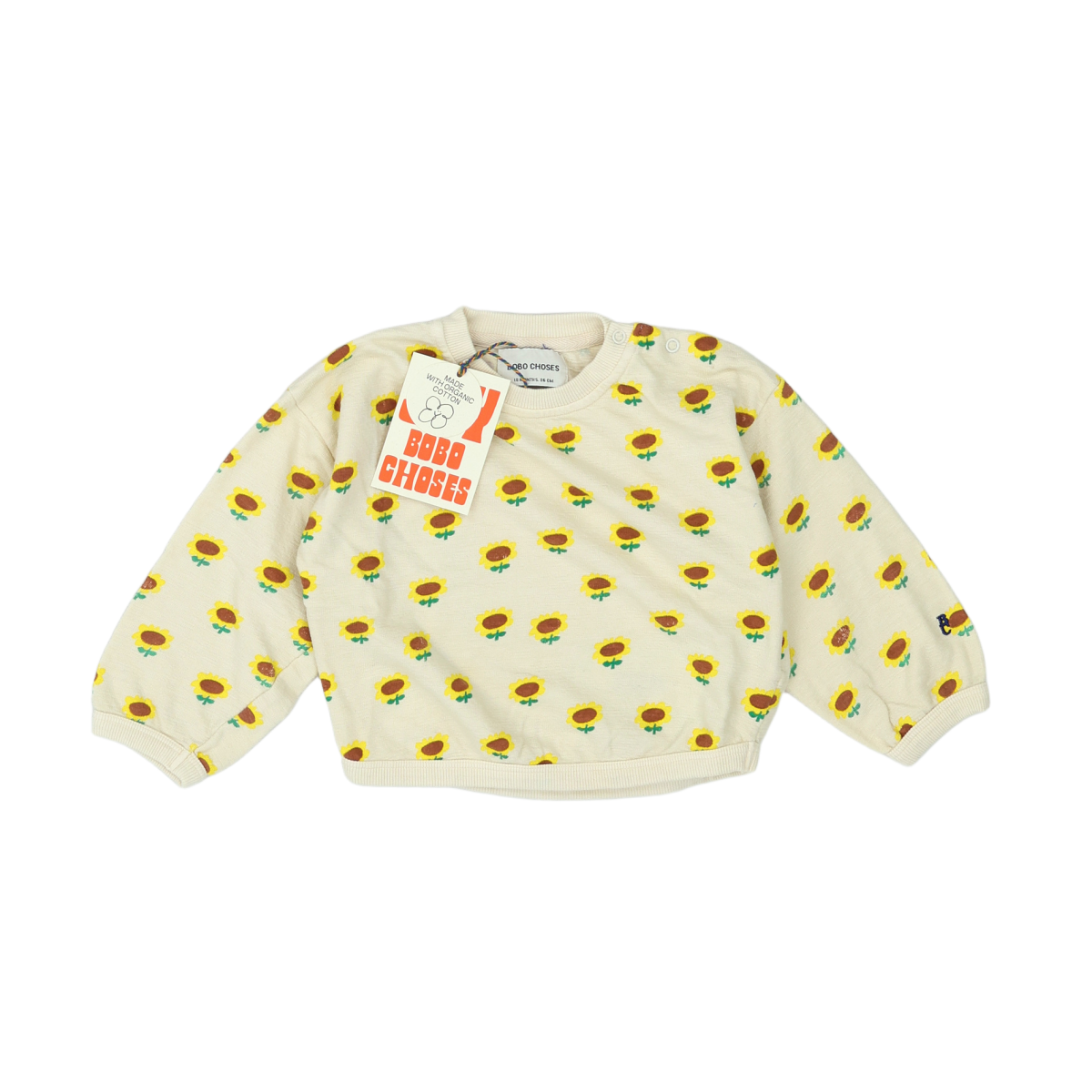 White baby sweatshirt - 12 months BOBO CHOSES - Seconde Main White
