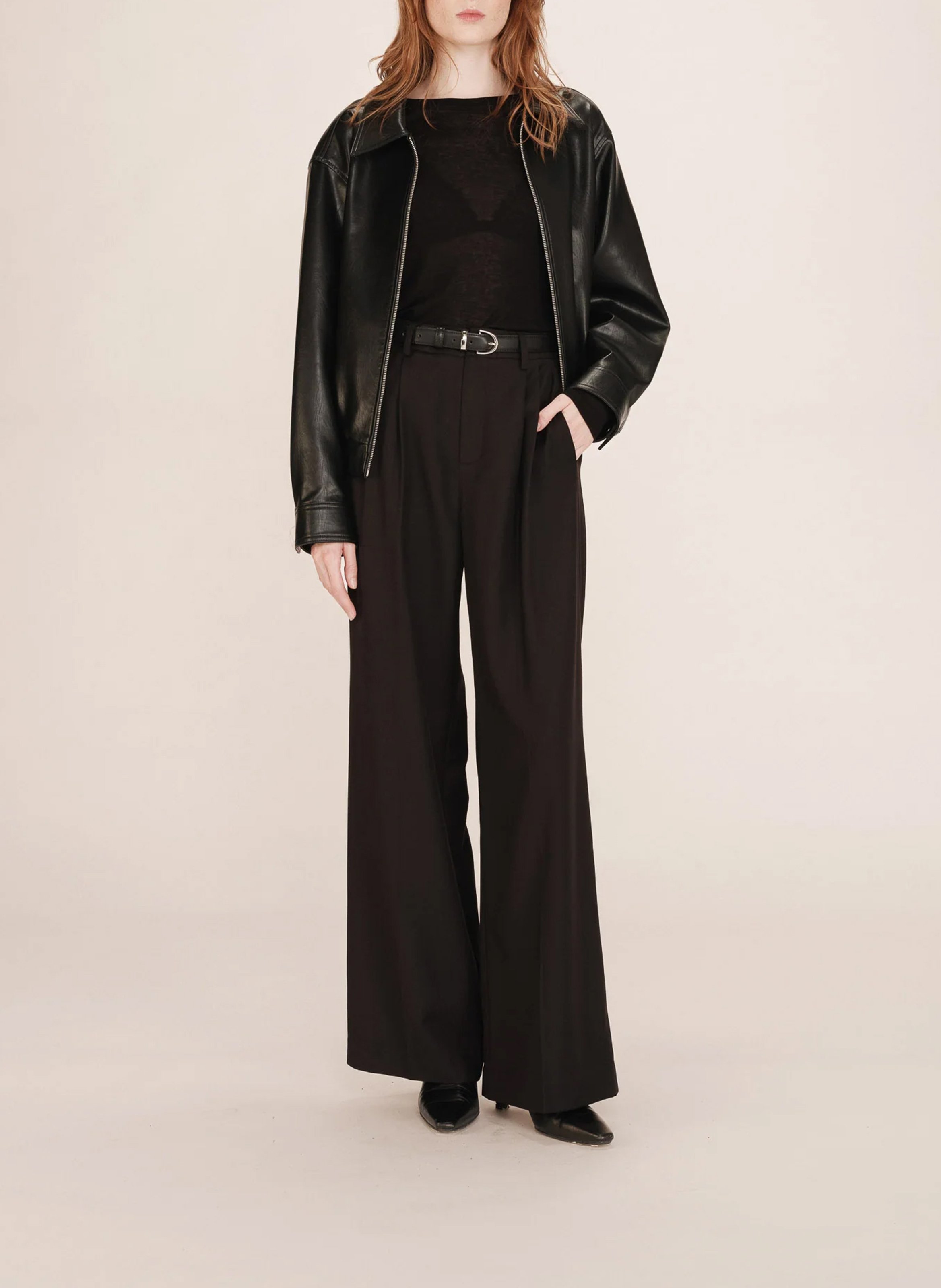 Azawood high-waisted wide-leg trousers GRACE ET MILA Black