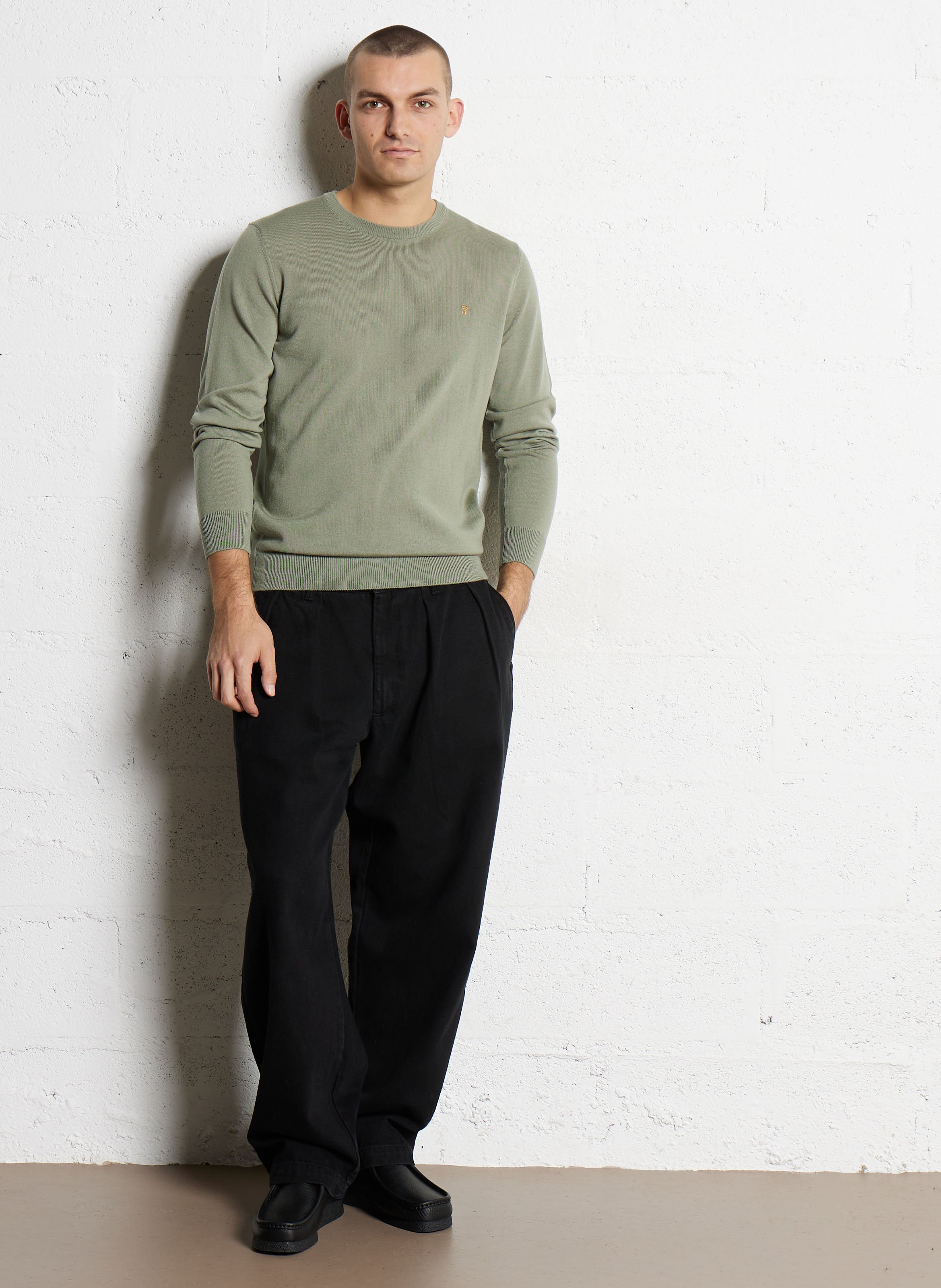 Pull regular en laine mérinos FARAH Vert