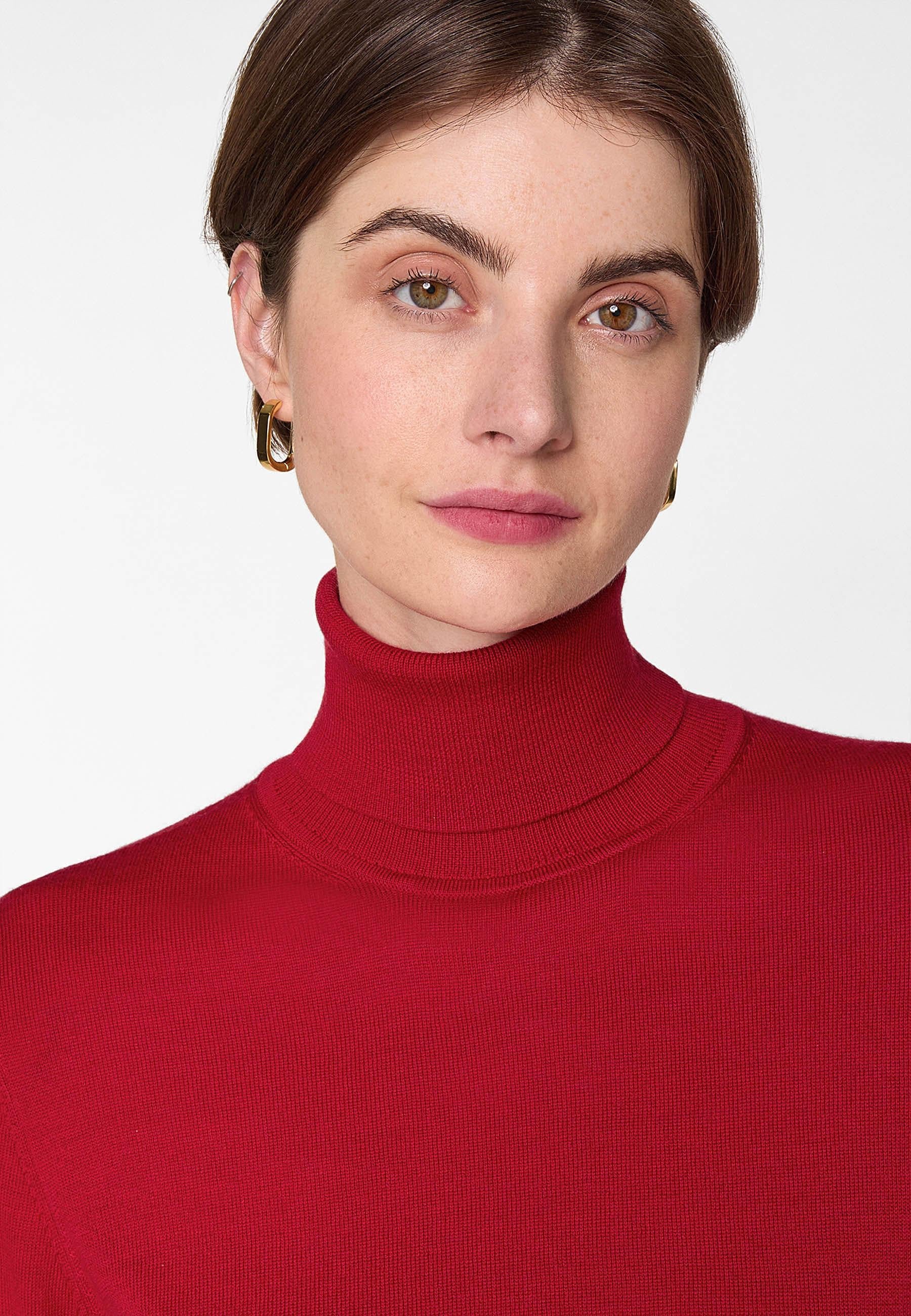Merino wool roll-neck sweater RODIER Red