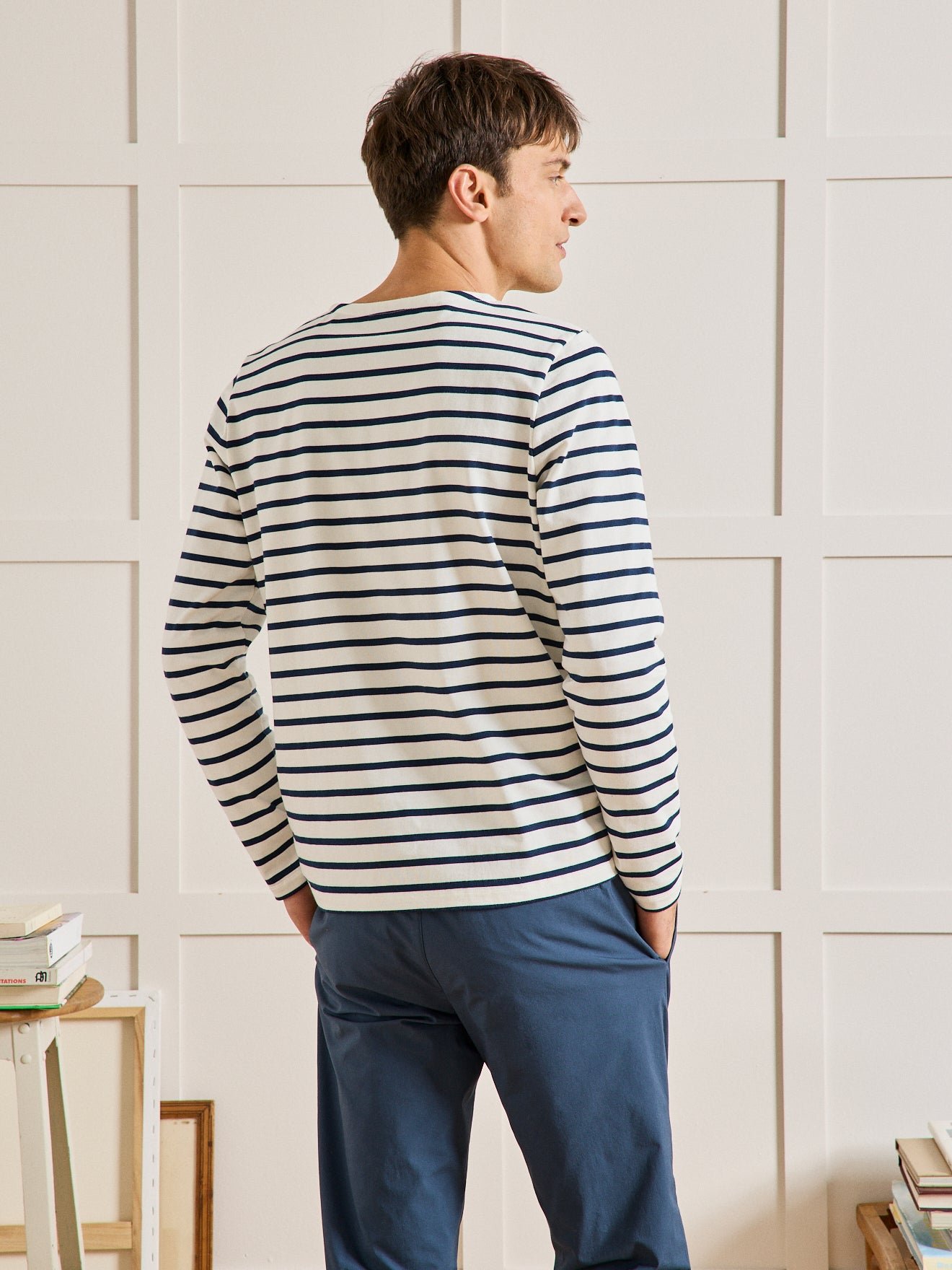 Organic cotton striped T-shirt CYRILLUS Blue