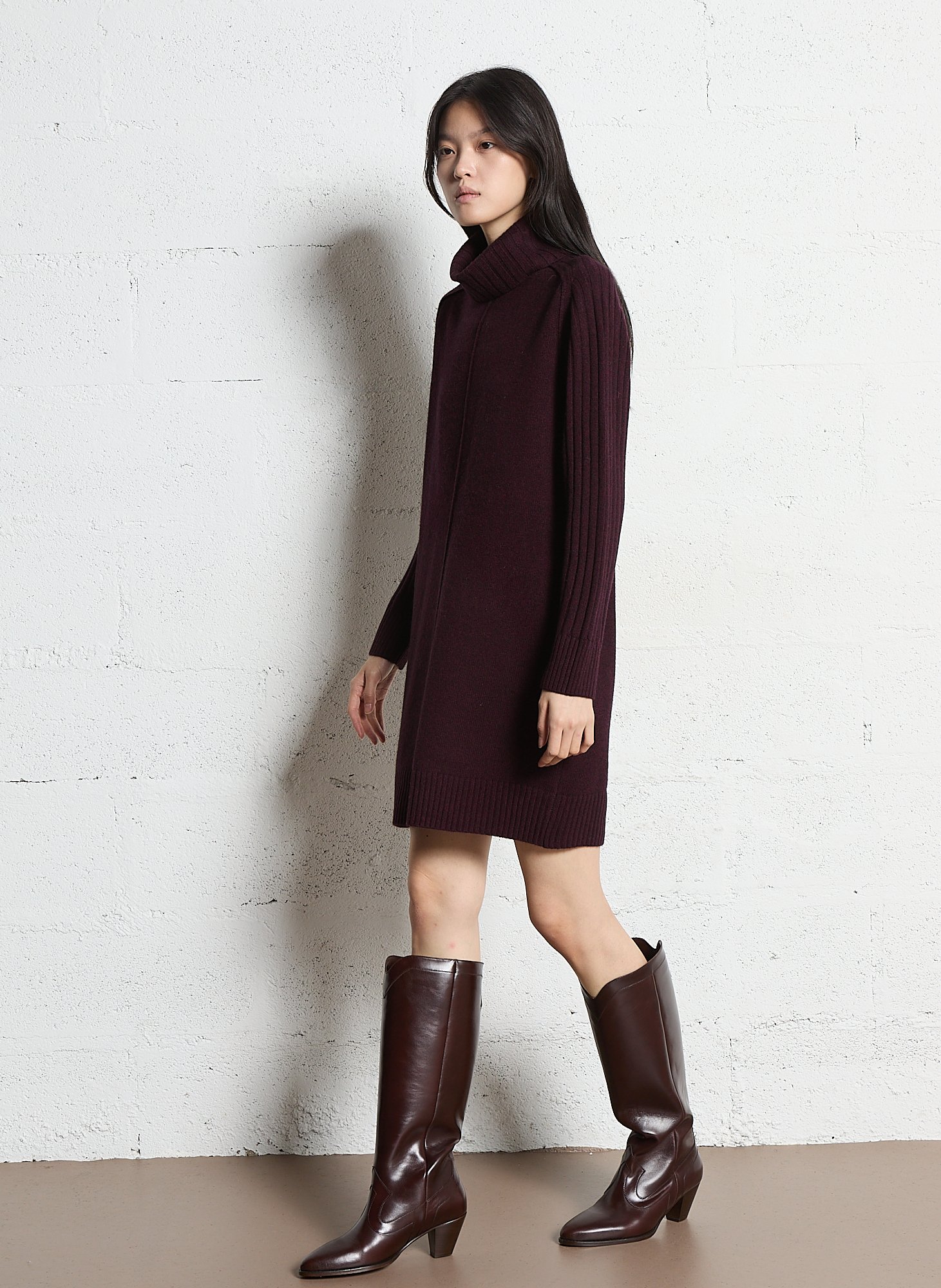 Bottes en cuir velours SOCQUE PARIS Marron