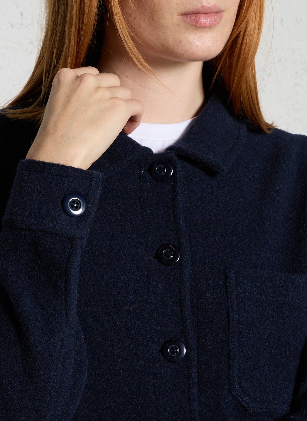 Cardigan droit col classique en maille BENSIMON Bleu