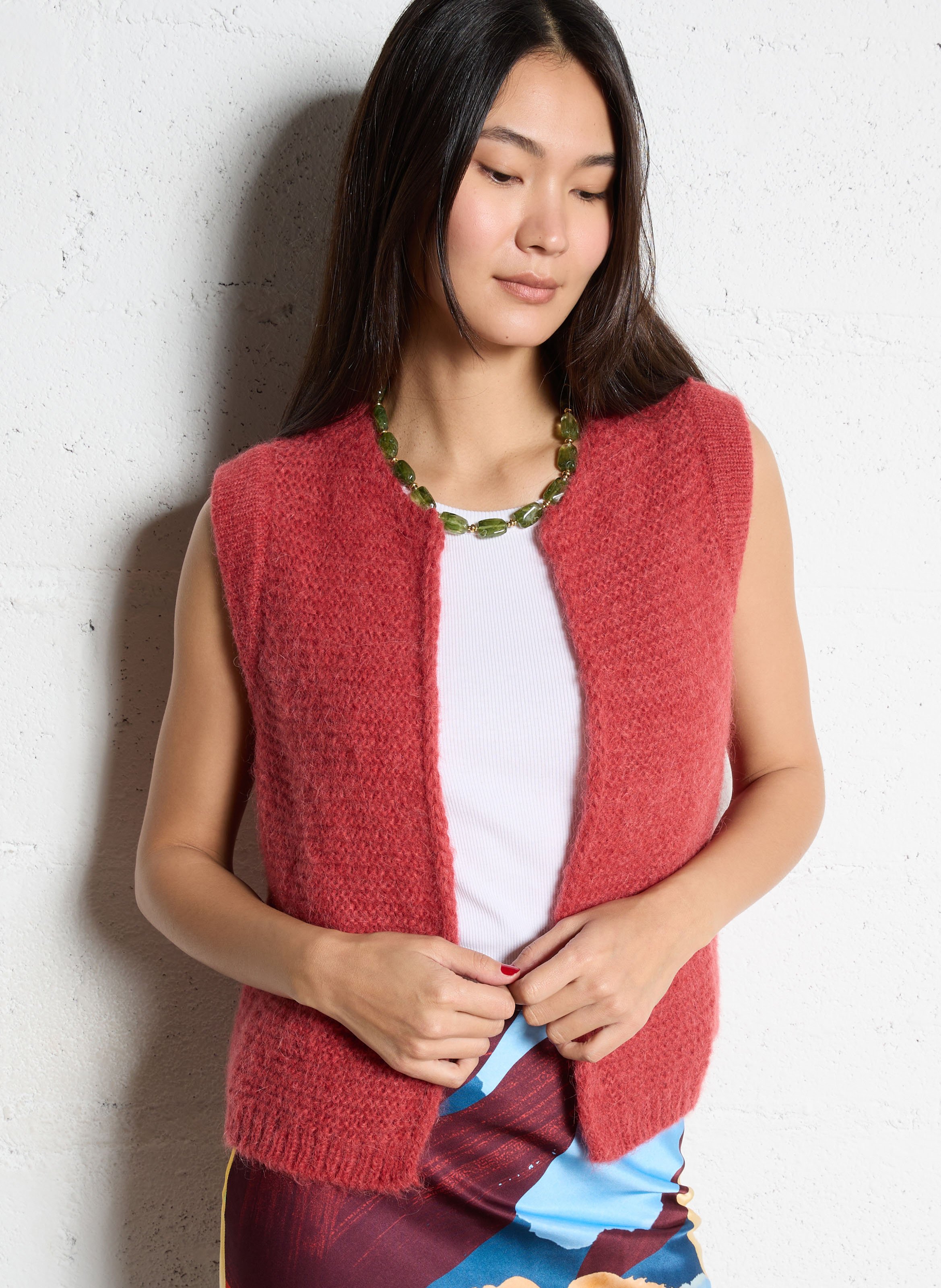 Gilet court en mohair et alpaga  SUD EXPRESS