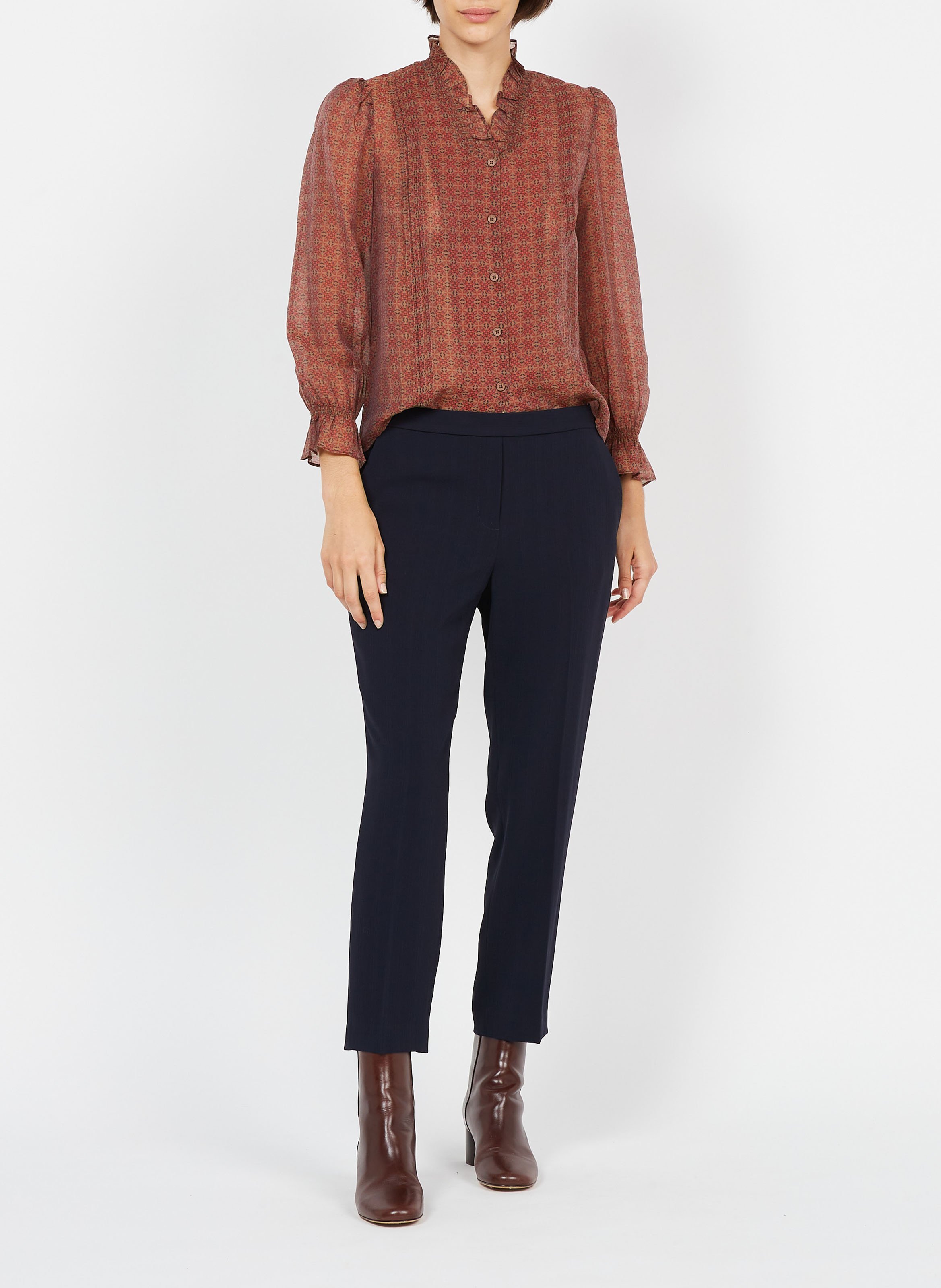 Rechte broek met normale taille THEORY Blauw