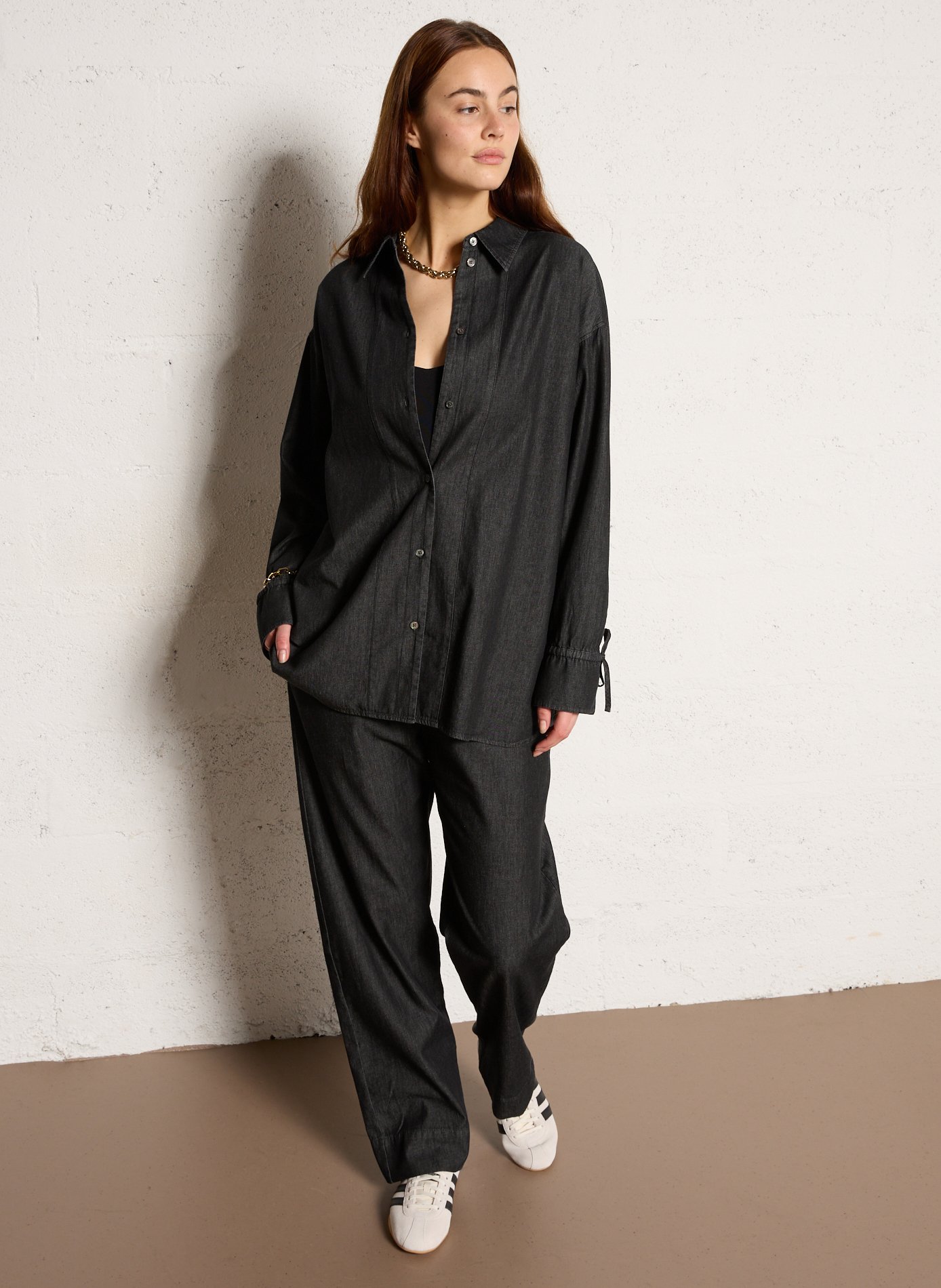 Rechte spijkerbroek van katoen RUE DE TOKYO Zwart